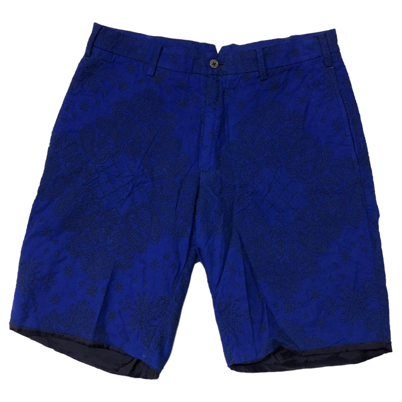08sircus(08サーカス) 14SS Indian Embroidery Shorts インディアン 刺繍 ショーツ ハーフパンツ 14SM-PT19 SIZE 2/48 ブルー×ブラック