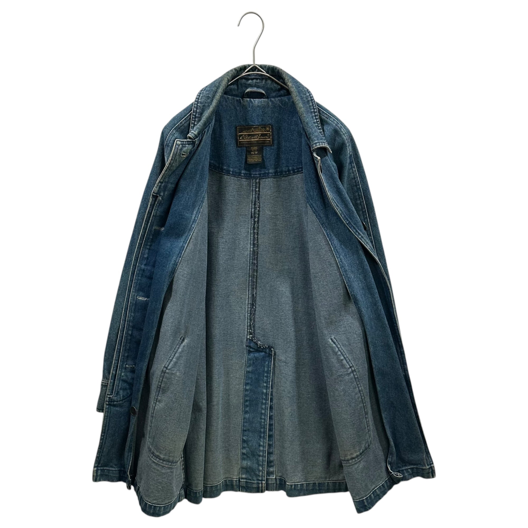 Eddie Bauer(エディーバウアー) 1980~1990's Denim Jacket デニム ジャケット オーバーサイズ XS インディゴ 黒タグ後期
