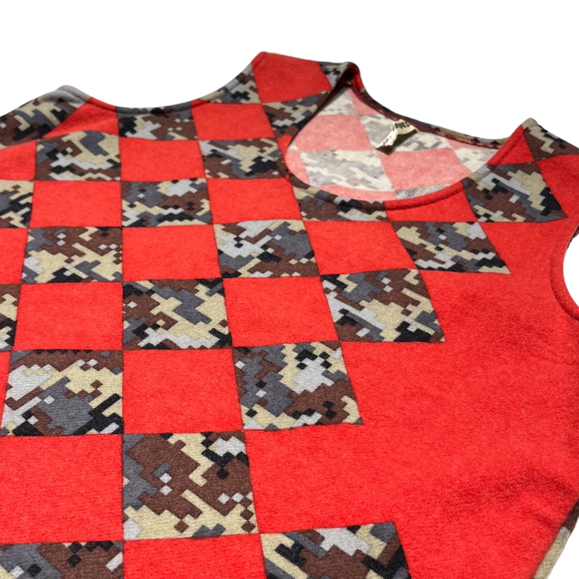 COMME des GARCONS(コムデギャルソン) 03AW Digital camo wool sleeveless top デジタルカモ ウール ノースリーブ トップ GK-B009 FREE レッド AD2003