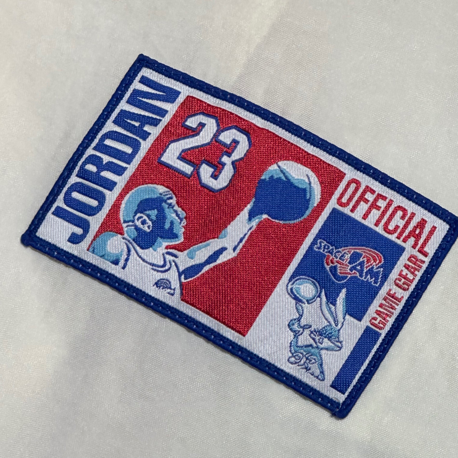 WARNER BROS(ワーナーブラザース) 1996 ”SPACE JAM” JORDAN NYLON JACKET スペース ジャム ジョーダン ナイロン ジャケット L ホワイト×ブルー 90's 90年代 ヴィンテージ 映画