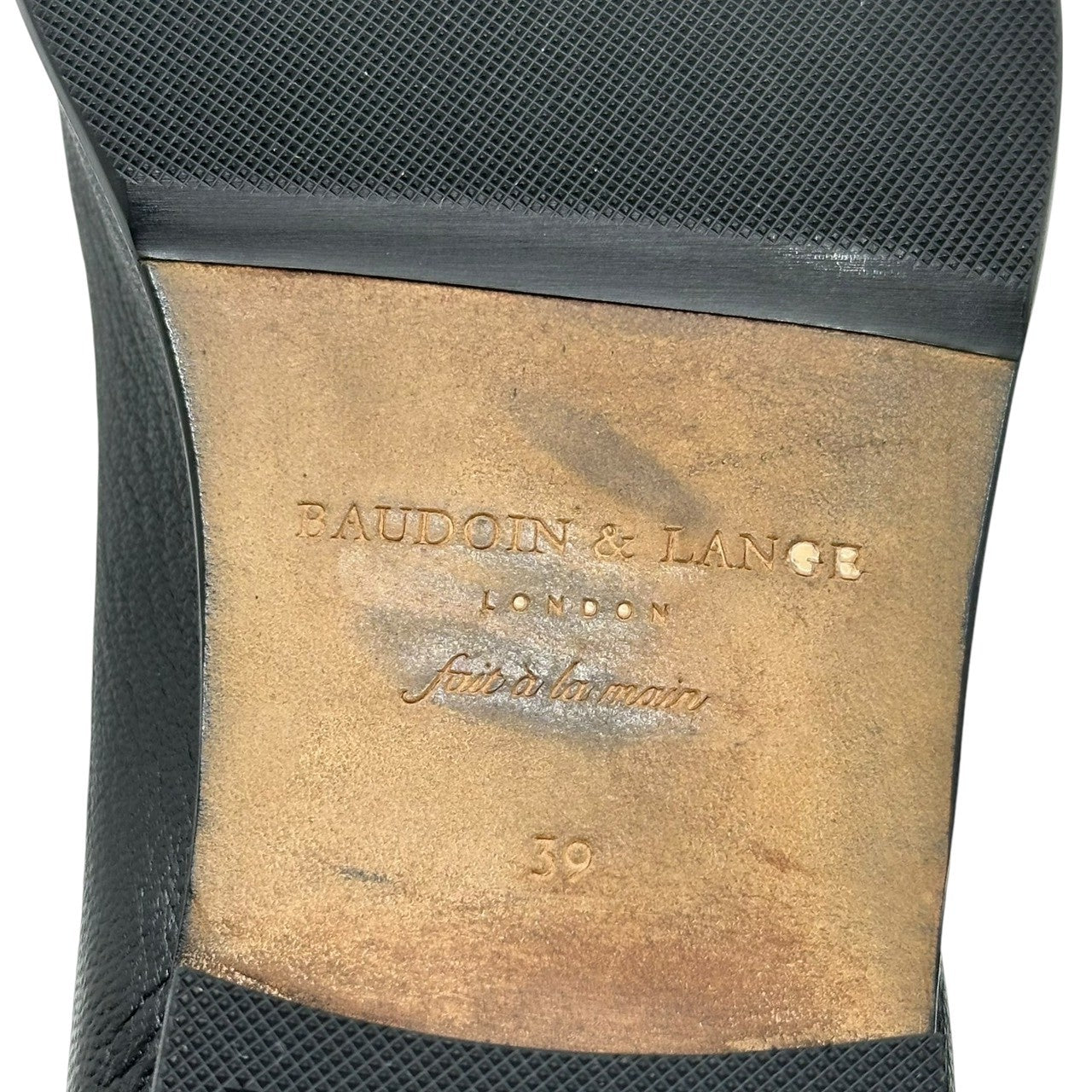 BAUDOIN & LANGE(ボードイン アンド ランジ) Sagan Classic Plain - Black Deerskin サガン クラシック プレーン ブラック ディアスキン 39(24.5cm程度) ブラック 鹿革 ローファー