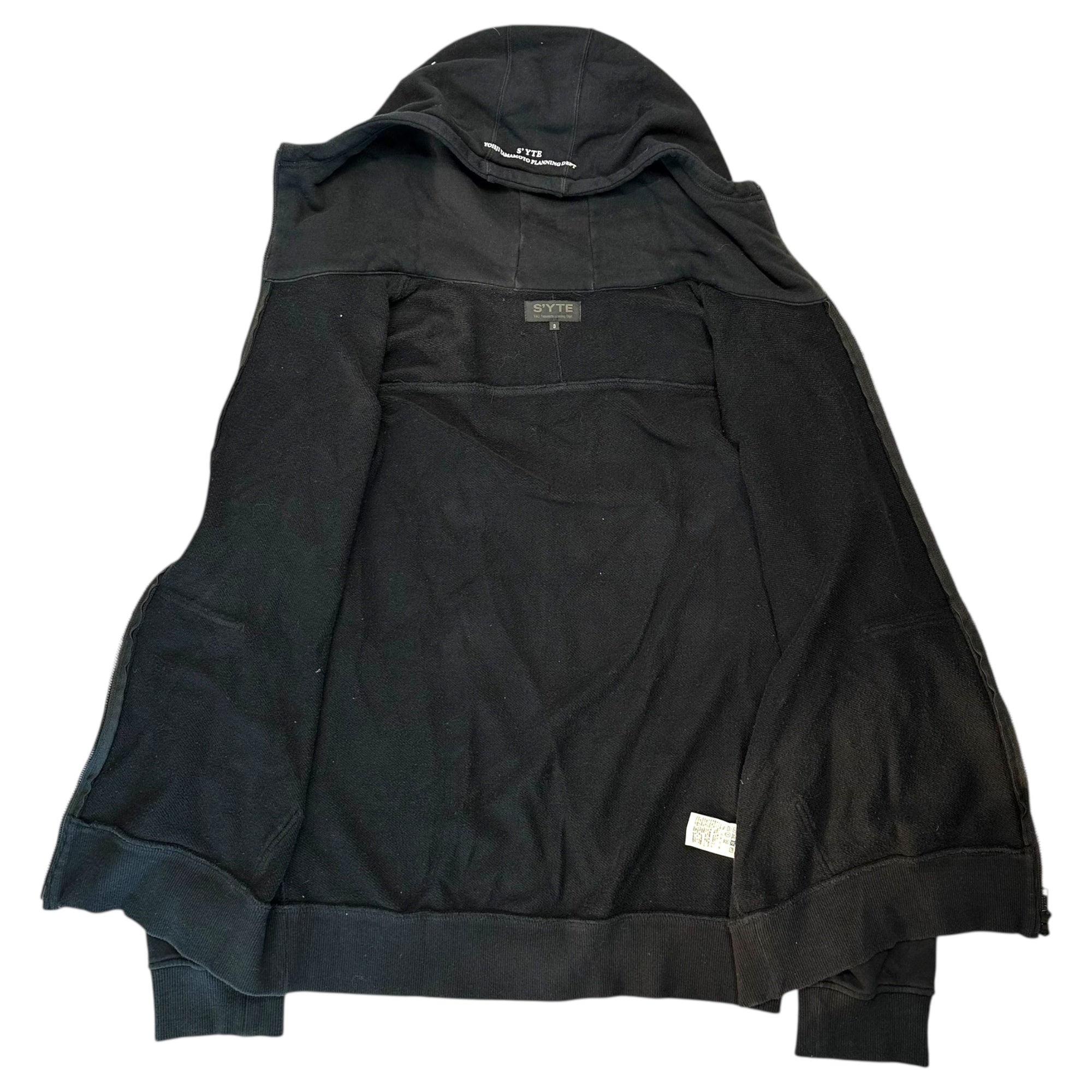 s'yte(サイト) Rose & Spider Back Print Zip-Up Hoodie 薔薇 & 蜘蛛 バックプリント ジップアップ パーカー UM-T27-019 3(L程度) ブラック×レッド×ホワイト ヨウジヤマモト