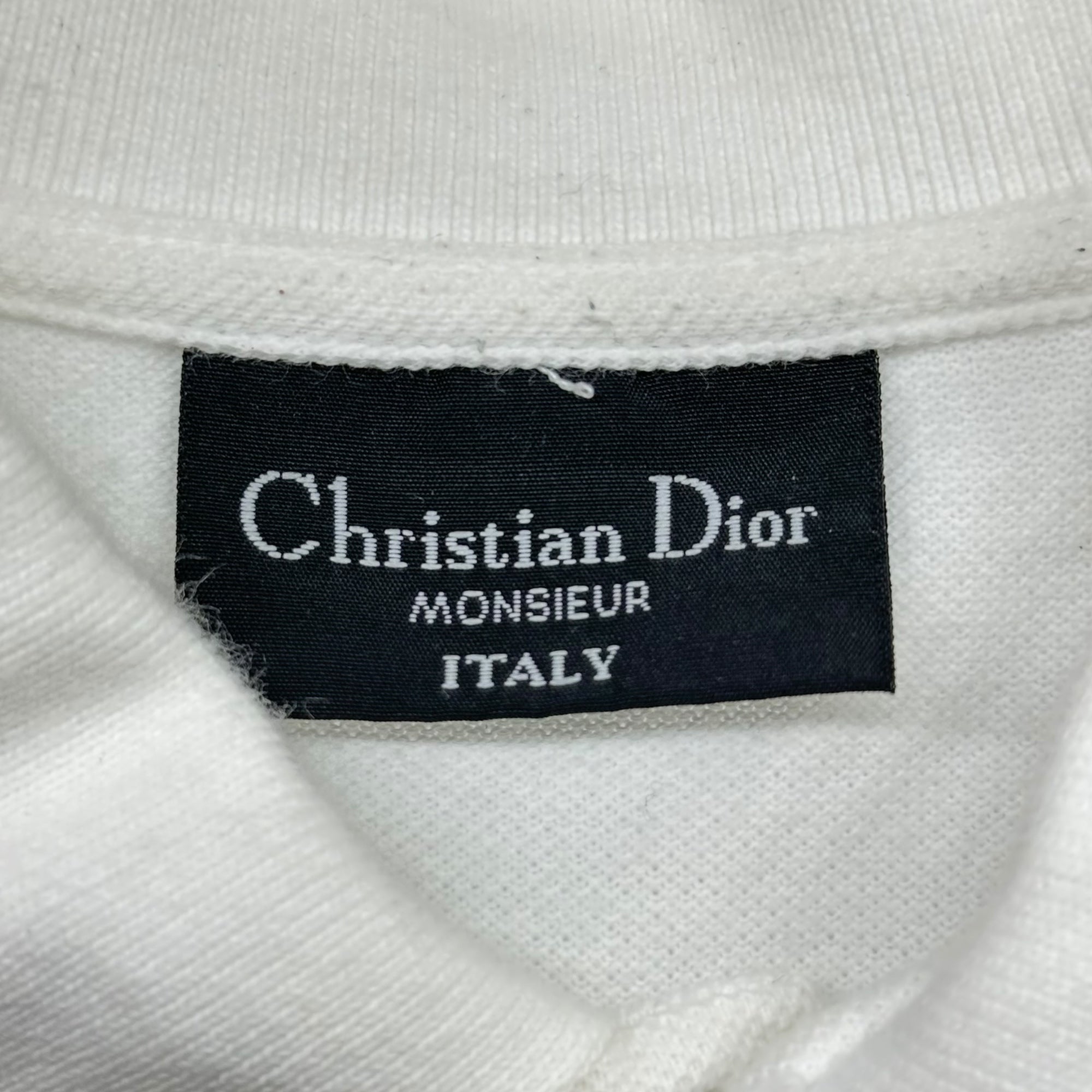 Christian Dior MONSIEUR(クリスチャンディオールムッシュ) One-point logo polo shirt ワンポイント ロゴ ポロシャツ XL ホワイト