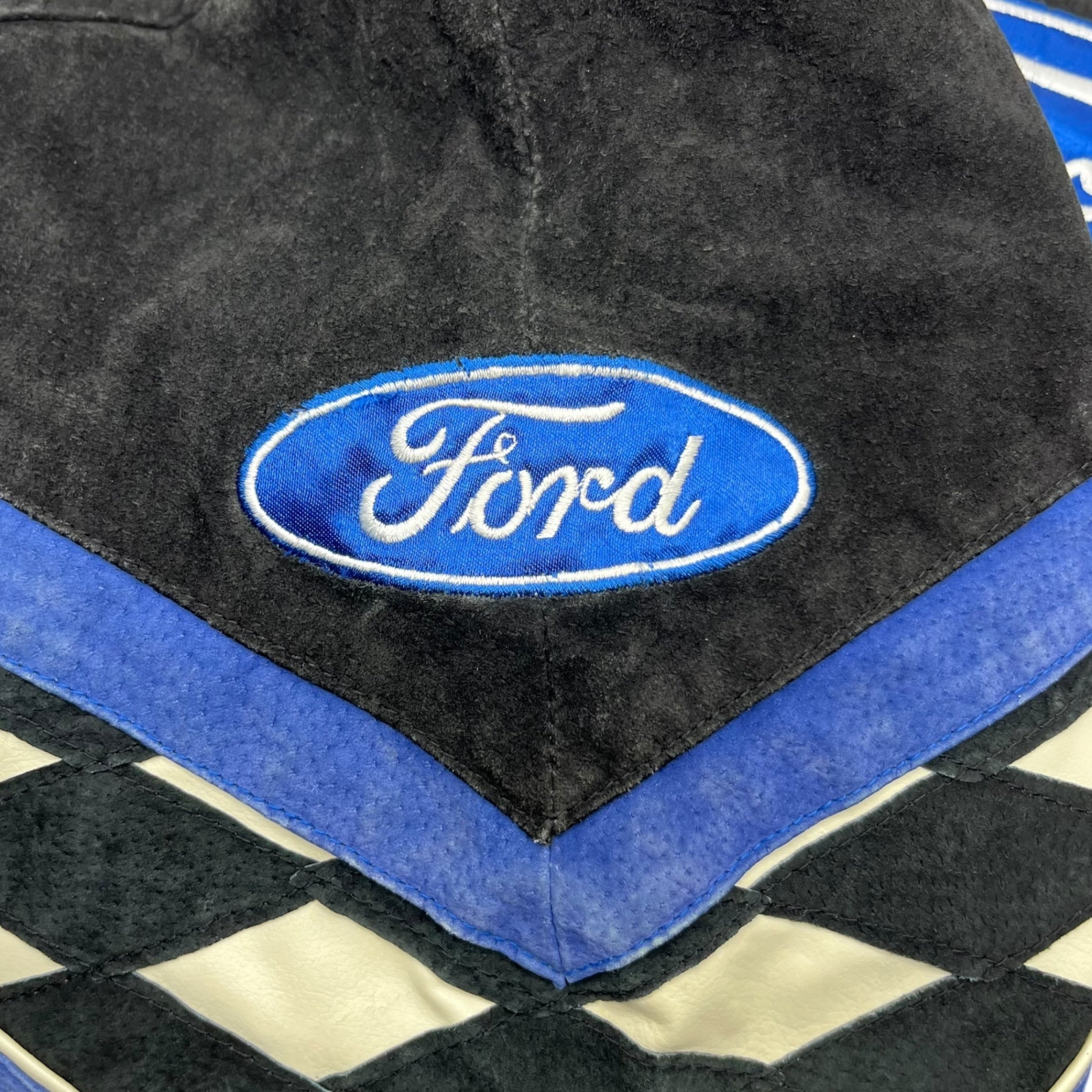 ESSEX(エセックス) 90's "Ford Racing" フォード レーシング スエード スウェード レーシングジャケット 90年代 L ブラック×ブルー