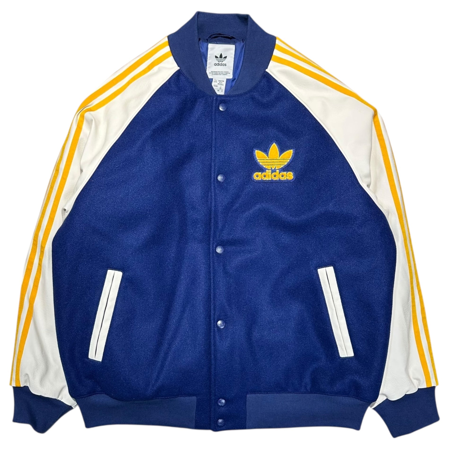 adidas(アディダス) M SST VARSITY(COLLEGE) スタジアム ジャケット IL2574 2XL ブルー×イエロー スタジャン ブルゾン