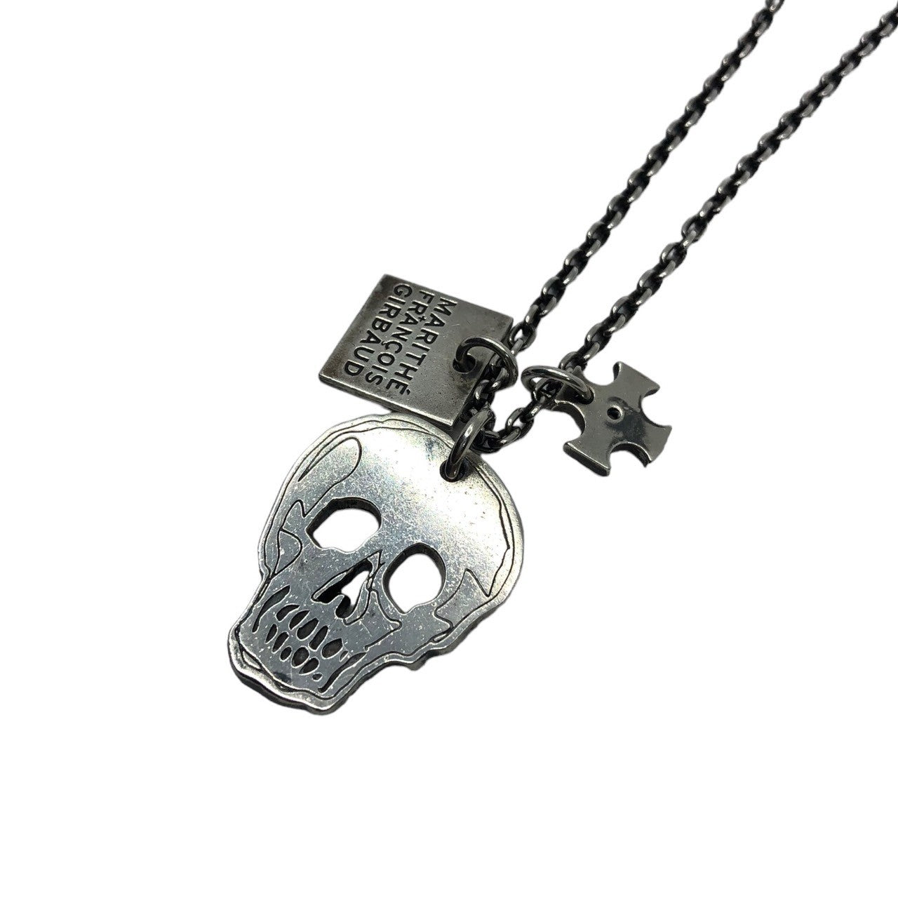 MARITHE FRANCOIS GIRBAUD(マリテフランソワジルボー) 00's silver925 Archive Logo Skull Necklace アーカイブ ロゴ ドクロ ペンダント ネックレス シルバー Y2K VOLTAE刻印