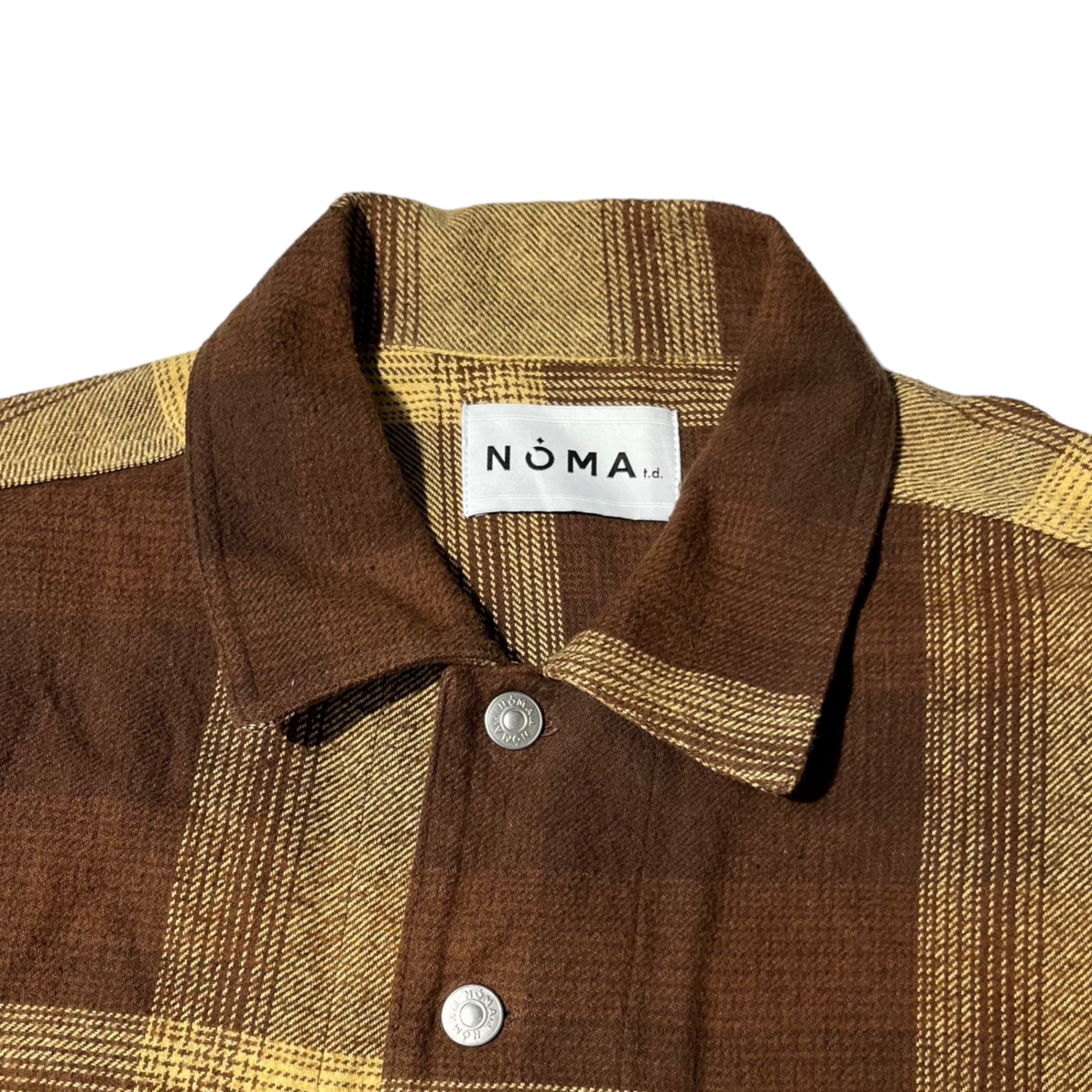 NOMA t.d. (ノーマティーディー) Cotton check coveralls コットン チェック カバーオール N32-ID05 2(M程度) ブラウン 長袖 シャツ