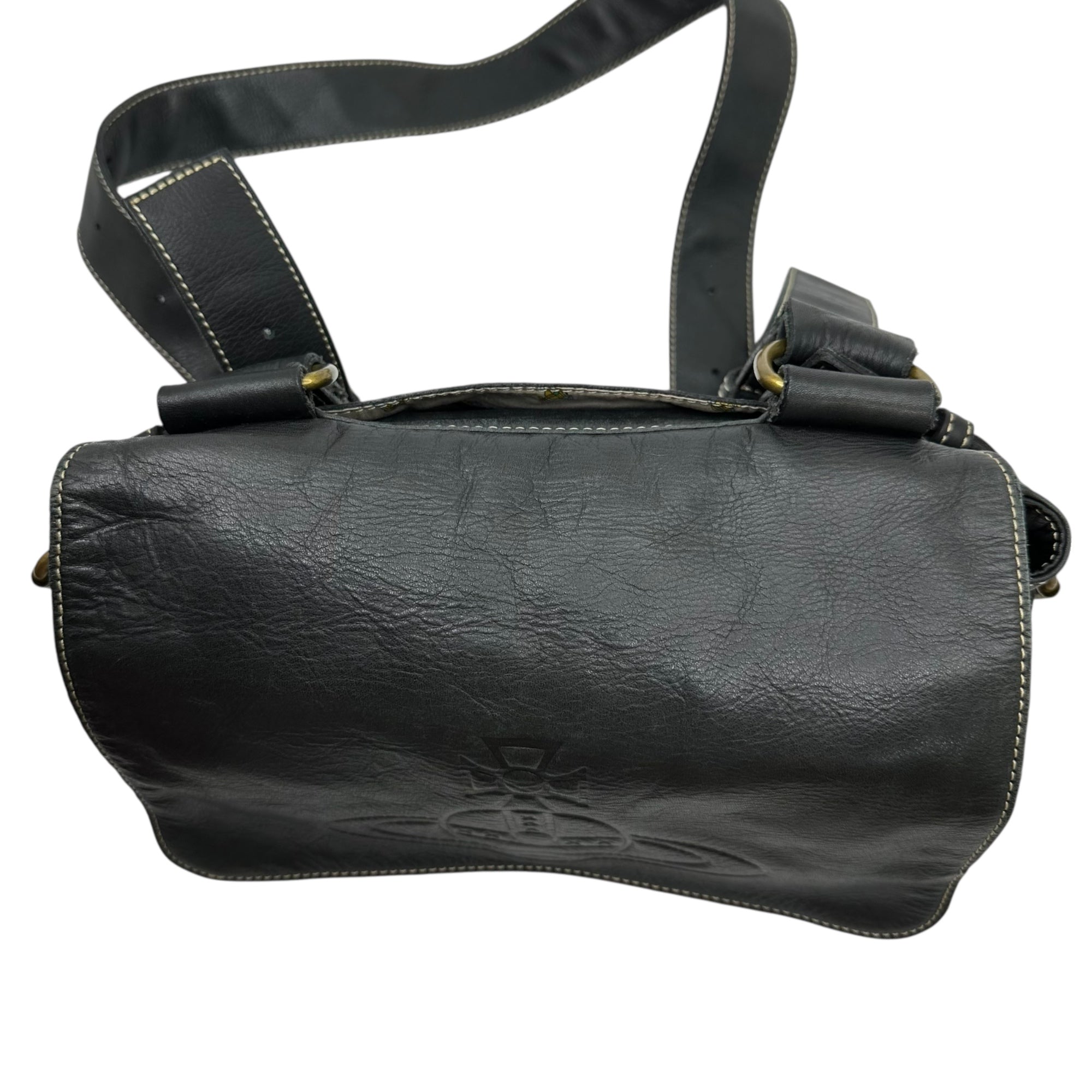 Vivienne Westwood ACCESSORIES(ヴィヴィアンウエストウッドアクセサリー) Orb Logo Leather Harness Shoulder Bag オーブ ロゴ レザー ハーネス ショルダー バッグ ブラック