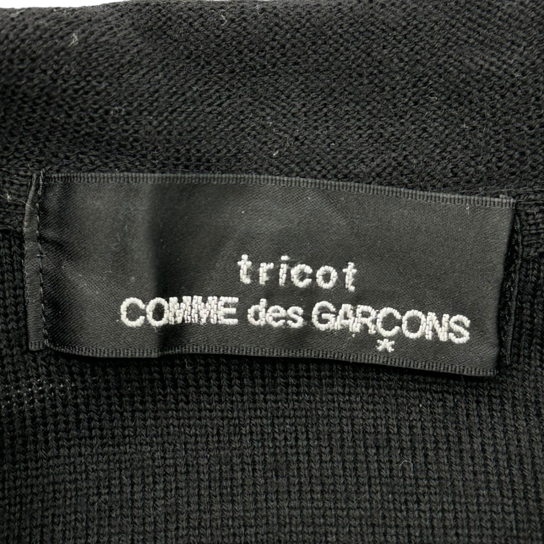 tricot COMME des GARCONS(トリココムデギャルソン) 08SS Round-Neck Flare Silhouette Wool Cardigan 丸襟 フレア シルエット ウール カーディガン TA-N009 FREE ブラック AD2007