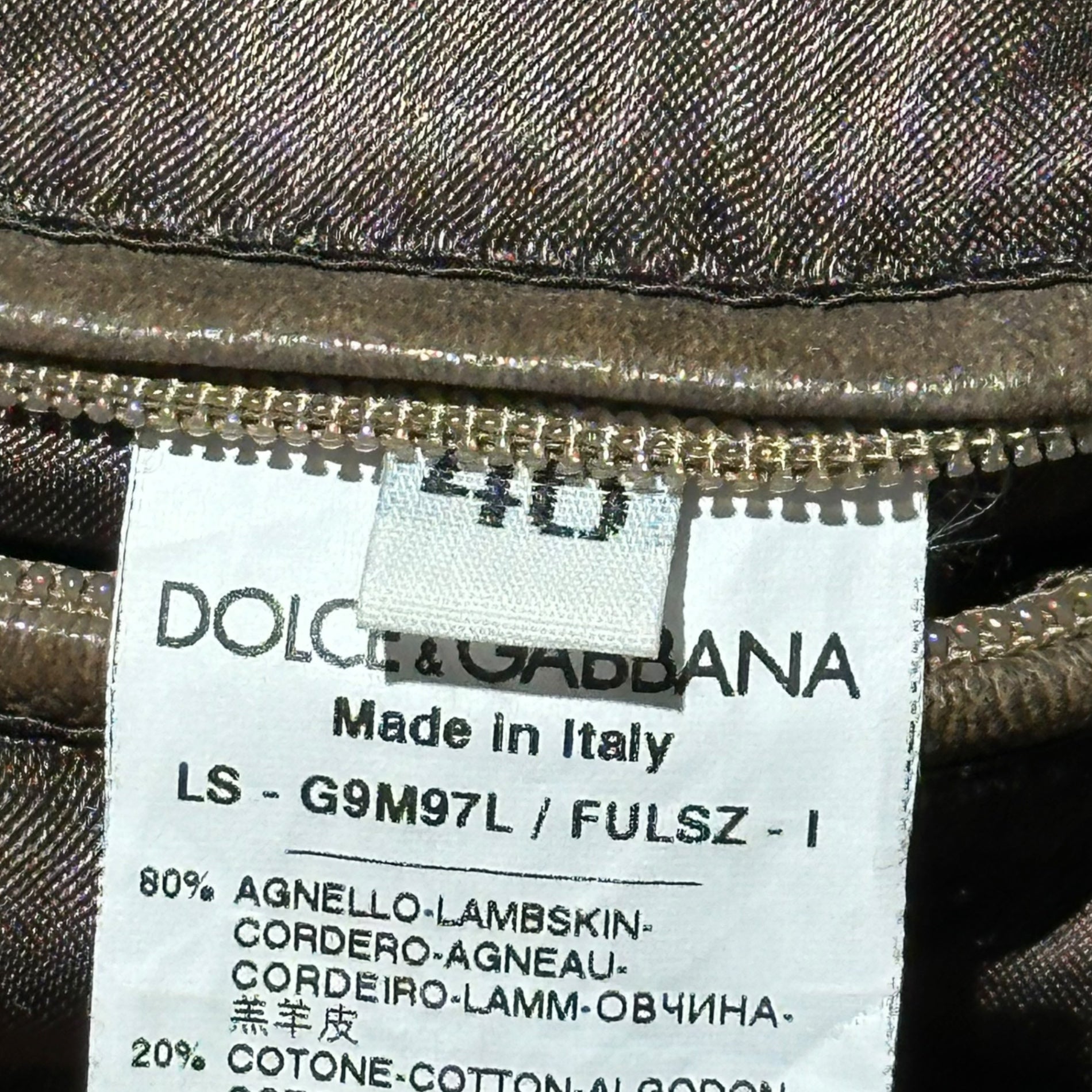 DOLCE&GABBANA(ドルチェ&ガッバーナドルガバ) Double Zip Lamb Leather Bomber Jacket ダブルジップ ラムレザー ボンバー ジャケット G9M97L FULSZ 46(S程度) ブラウン