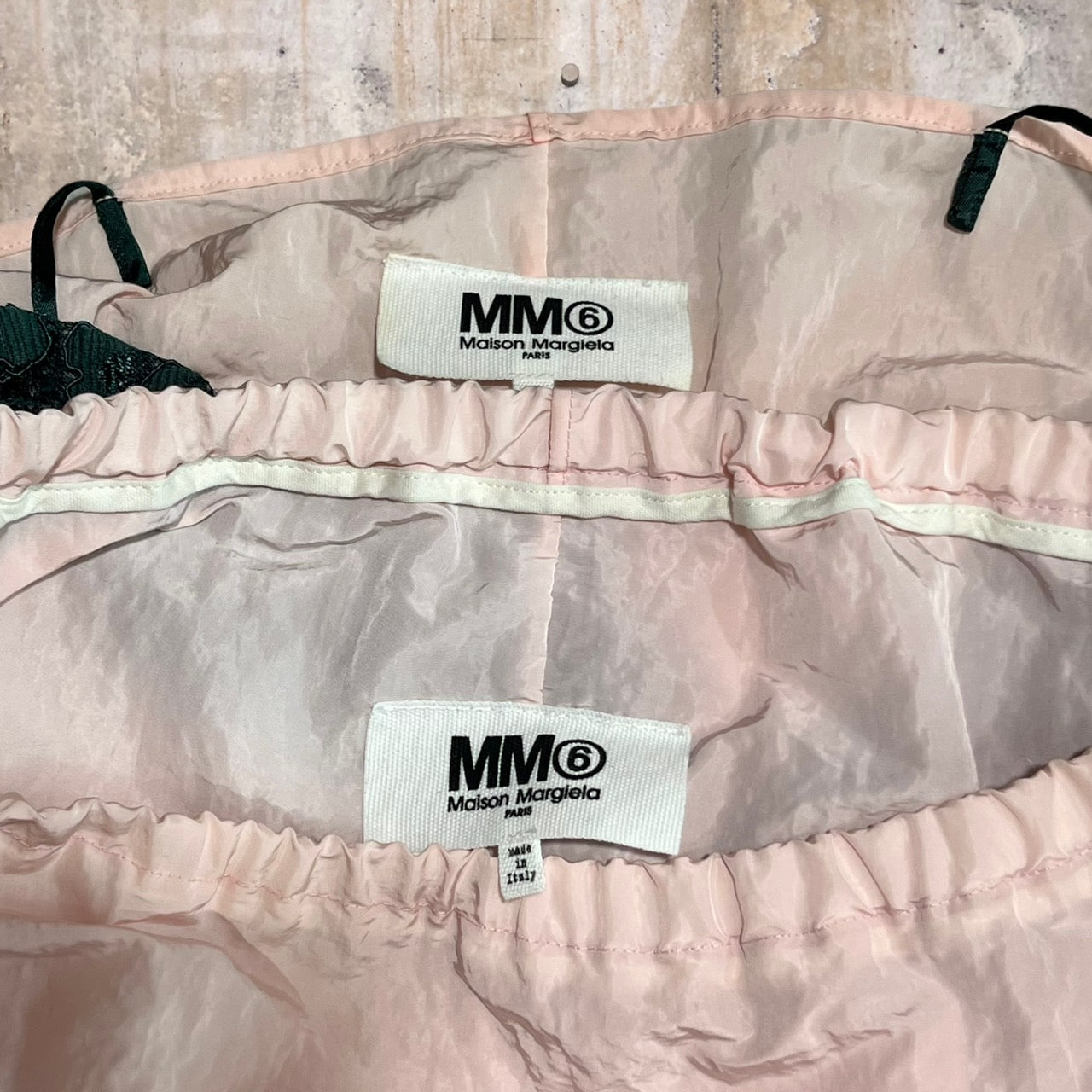 MM6(エムエムシックス) レースシワ加工キャミソールレイヤードセットアップ S32CT0875/S32MA0254 36(Sサイズ程度) ピンク