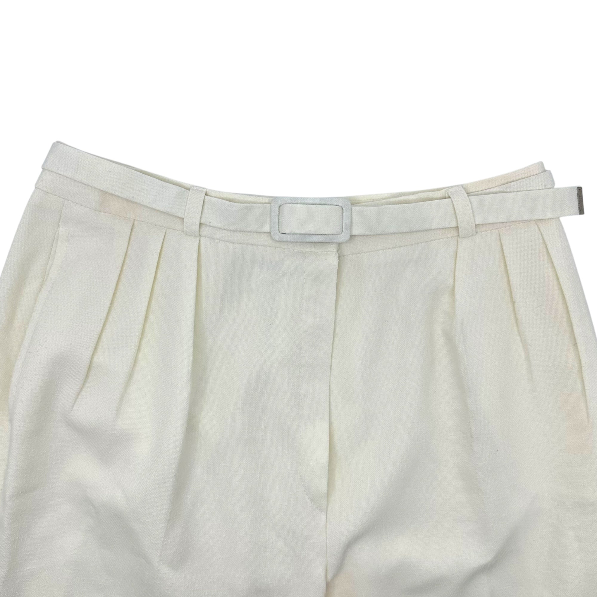 Euro Vintage(ヨーロッパヴィンテージ) Milky_60’s~ center press tac pants/センタープレスタックパンツ 表記なし(Mサイズ程度) ホワイト ベルト付属