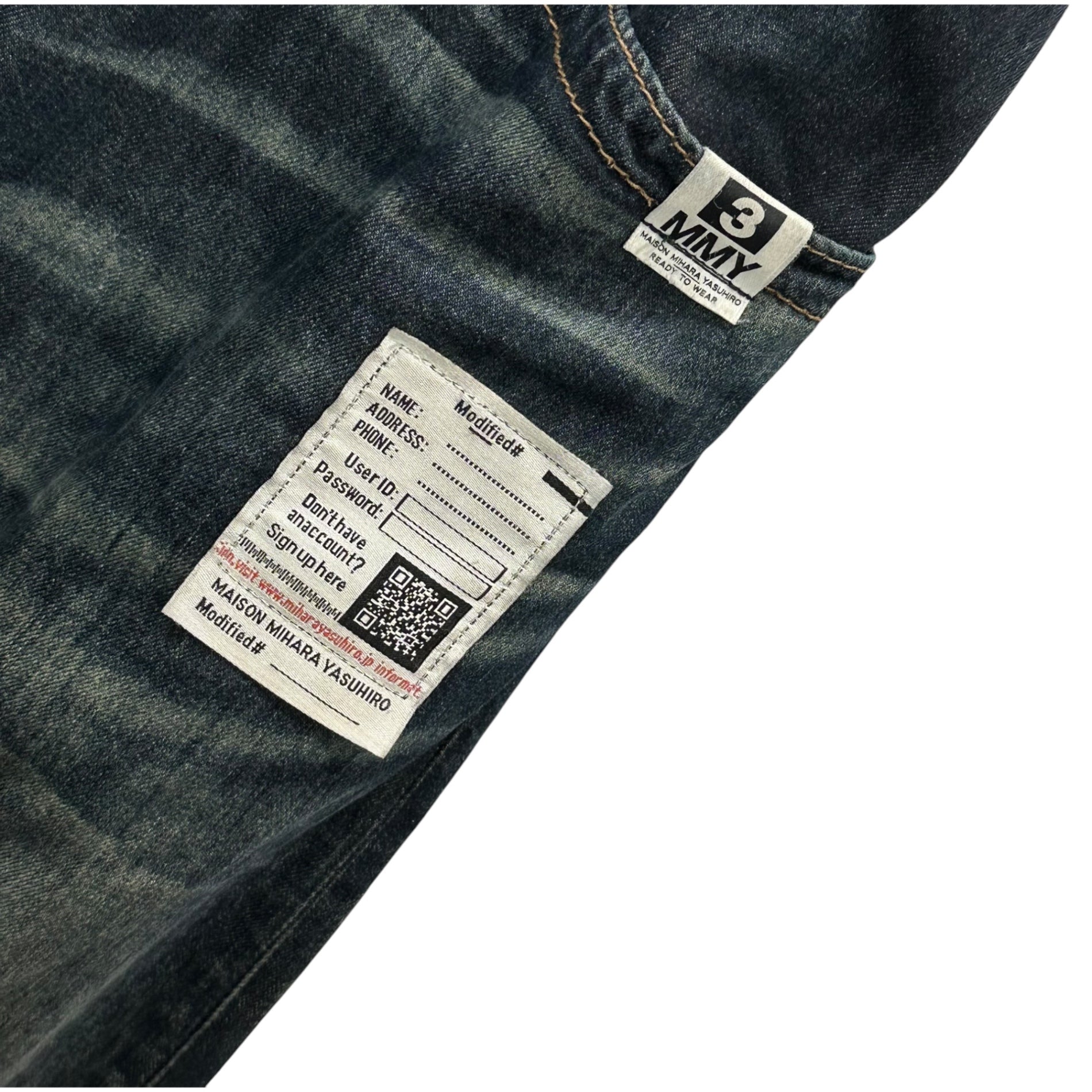 Maison MIHARA YASUHIRO(メゾンミハラヤスヒロ) 24AW LIGHT WIDE JEANS ライト ワイド ジーンズ デニム J13PT123 44 インディゴ バギー パンツ