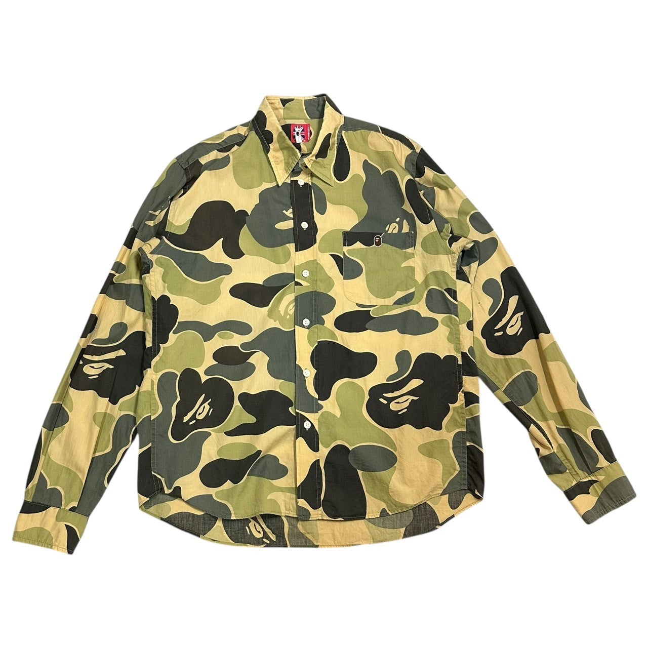 A BATHING APE(アベイシングエイプ) 90~00's 1st Camo Long Sleeve Shirt ファースト カモ 長袖 シャツ M カーキ