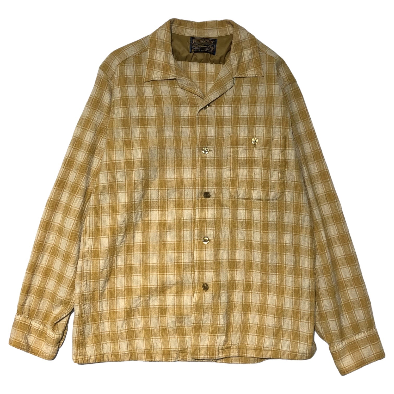 PENDLETON(ペンドルトン) 60's ~ 70's open collar wool check shirt 