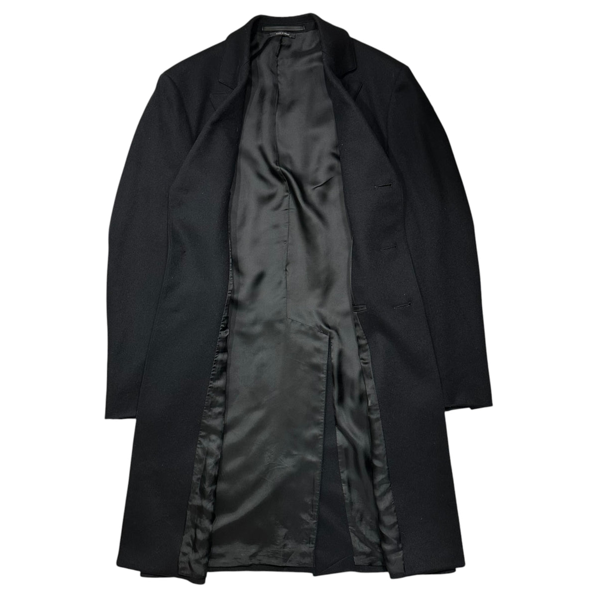 PRADA(プラダ) 2012AW Virgin Wool Chesterfield Coat ヴァージン ウール チェスター コート UC268D 46 ブラック コレクション着用