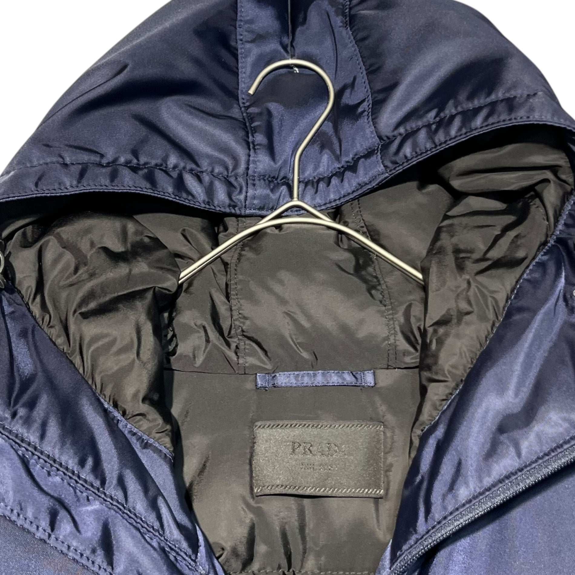 PRADA(プラダ) 18AW Triangle Logo White Goose Nylon Down Coat 三角ロゴ ホワイトグース ナイロン ダウン コート ACU1 2018 2026 L ネイビー