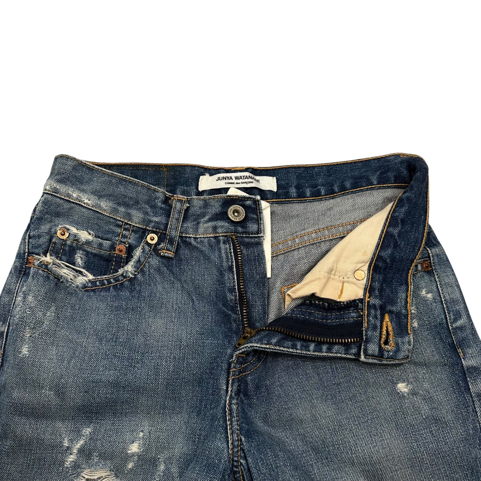 JUNYA WATANABE COMME des GARCONS(ジュンヤワタナベコムデギャルソン) 2005AW Destroyed Denim Pants デストロイ デニム パンツ JP-P058 S インディゴ 00's AD2005