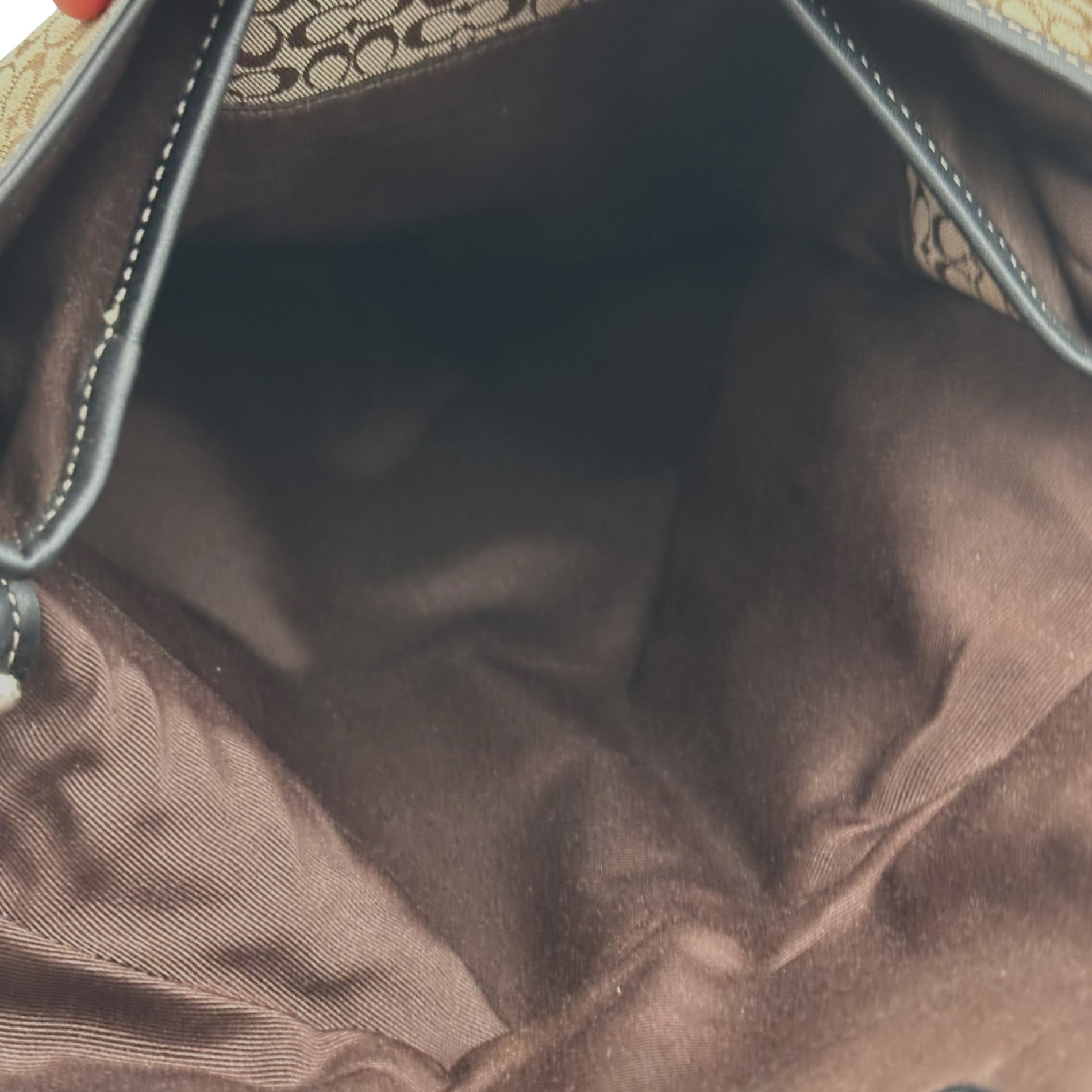 COACH(コーチ) Signature Shoulder Bag シグネチャー ショルダー バッグ 6377 ベージュ×ブラック ワンショルダー