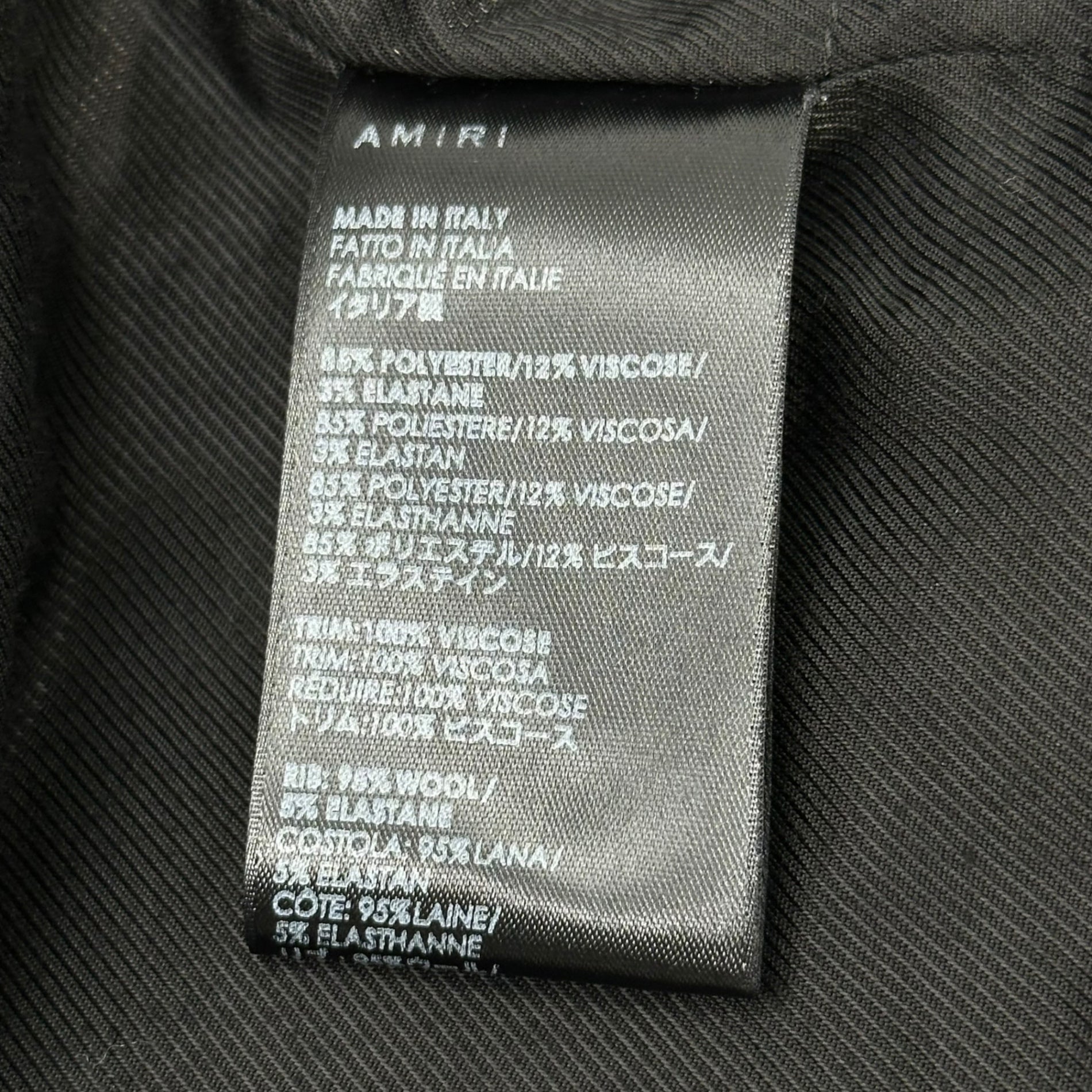 AMIRI(アミリ) Bones Teddy Jacket ボーンズ テディ ジャケット WOMO4364WO 50 ブラック ボンバー バーシティ ウール ブルゾン