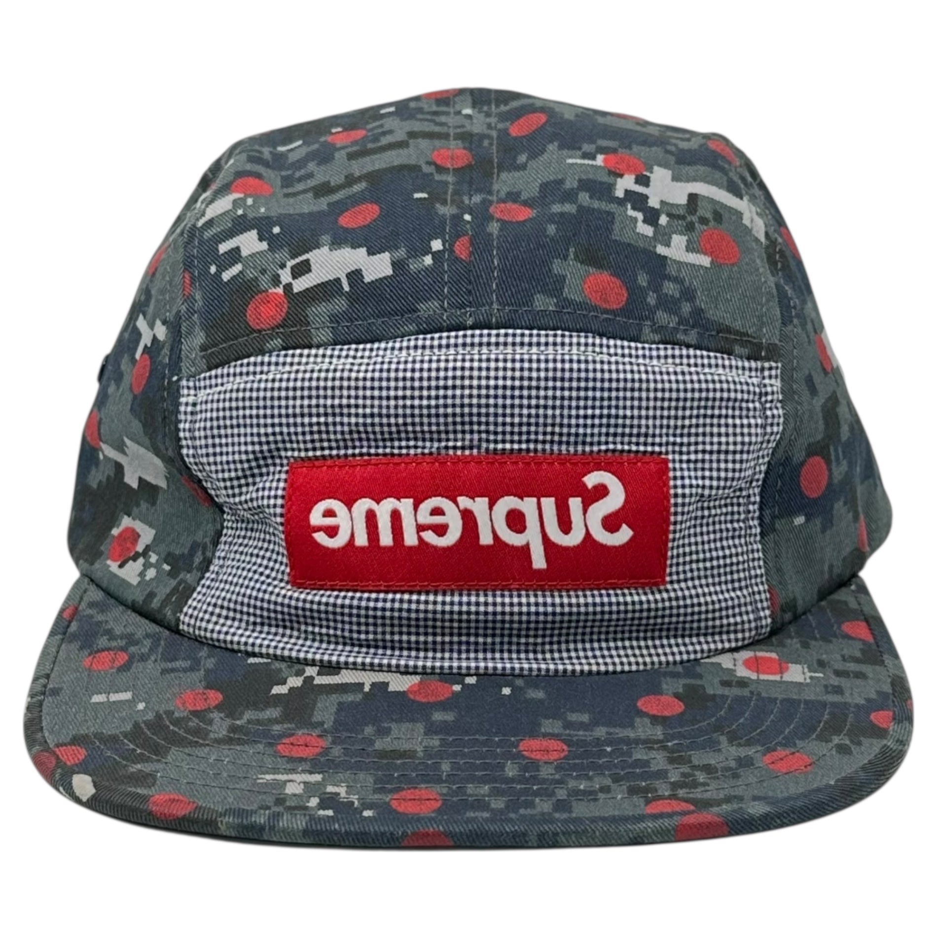 SUPREME × COMME des GARCONS SHIRT(シュプリーム × コムデギャルソンシャツ) 13SS Comme des Garcons SHIRT Camp Cap コムデギャルソンシャツ キャンプ キャップ デジカモ ネイビー×レッド