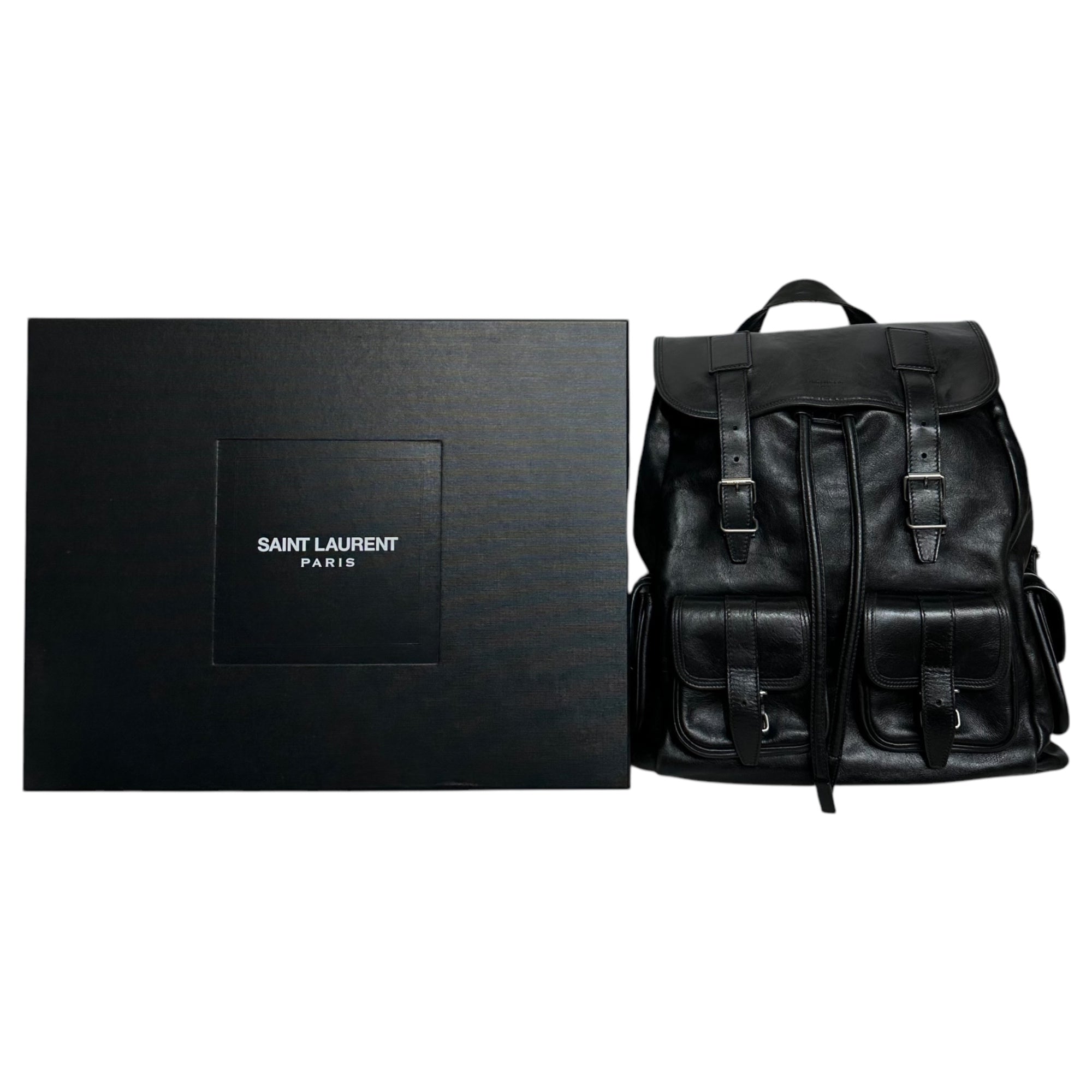 SAINT LAURENT(サンローラン) 13SS By Hedi Slimane leather backpack エディ期 レザー バックパック 314671 ブラック リュック デイパック