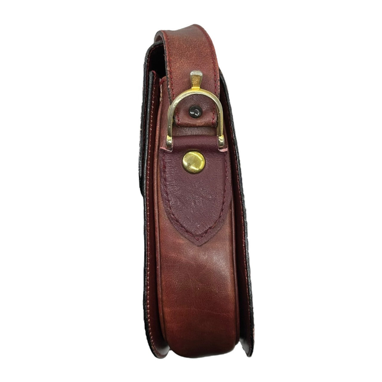 CELINE(セリーヌ) Vintage carriage metal leather shoulder bag ヴィンテージ 馬車金具 レザー ショルダー バッグ ボルドー OLD オールド 金 本革