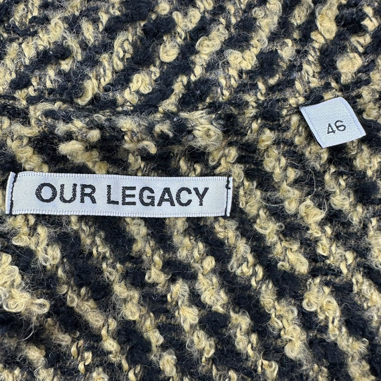 OUR LEGACY(アワーレガシー) 21AW ARCHIVE BOX JACKET アーカイブ ボックス ジャケット M4211ABB 46 イエロー×ブラック ウール ツイード