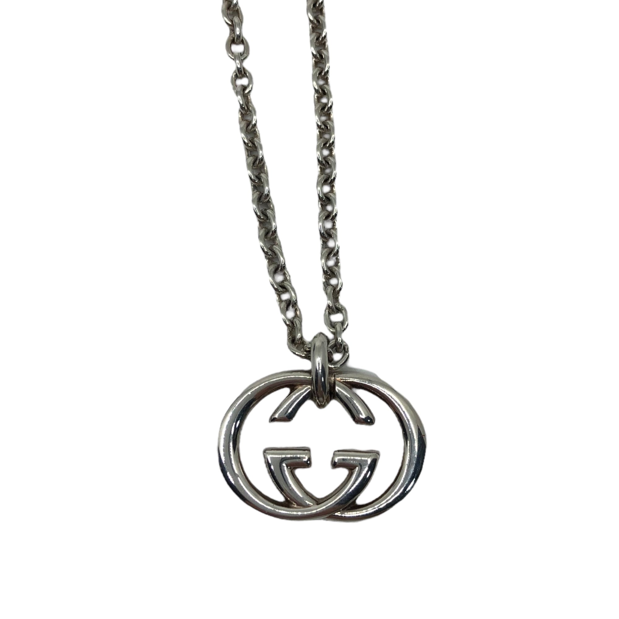 GUCCI(グッチ) INTERLOCKING インターロッキングG GG ロゴ ペンダント シルバー チェーン ネックレス 190484-J8400-8106 シルバー silver925 ☆503FI