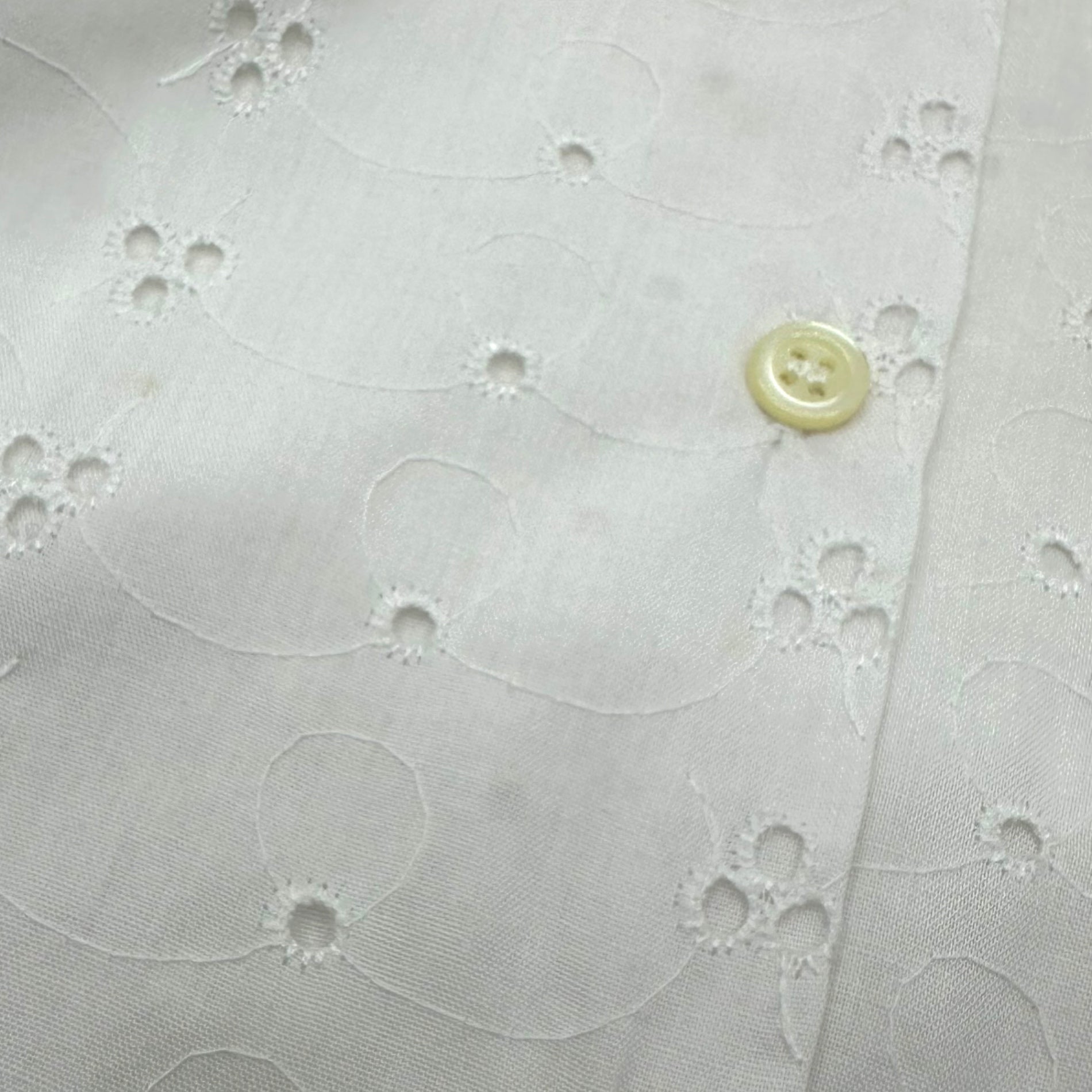 Euro Vintage(ヨーロッパヴィンテージ) Continuer_70's~ scalloped lace cotton blouse/スカラップレースコットンブラウス 表記なし(Lサイズ程度) ホワイト