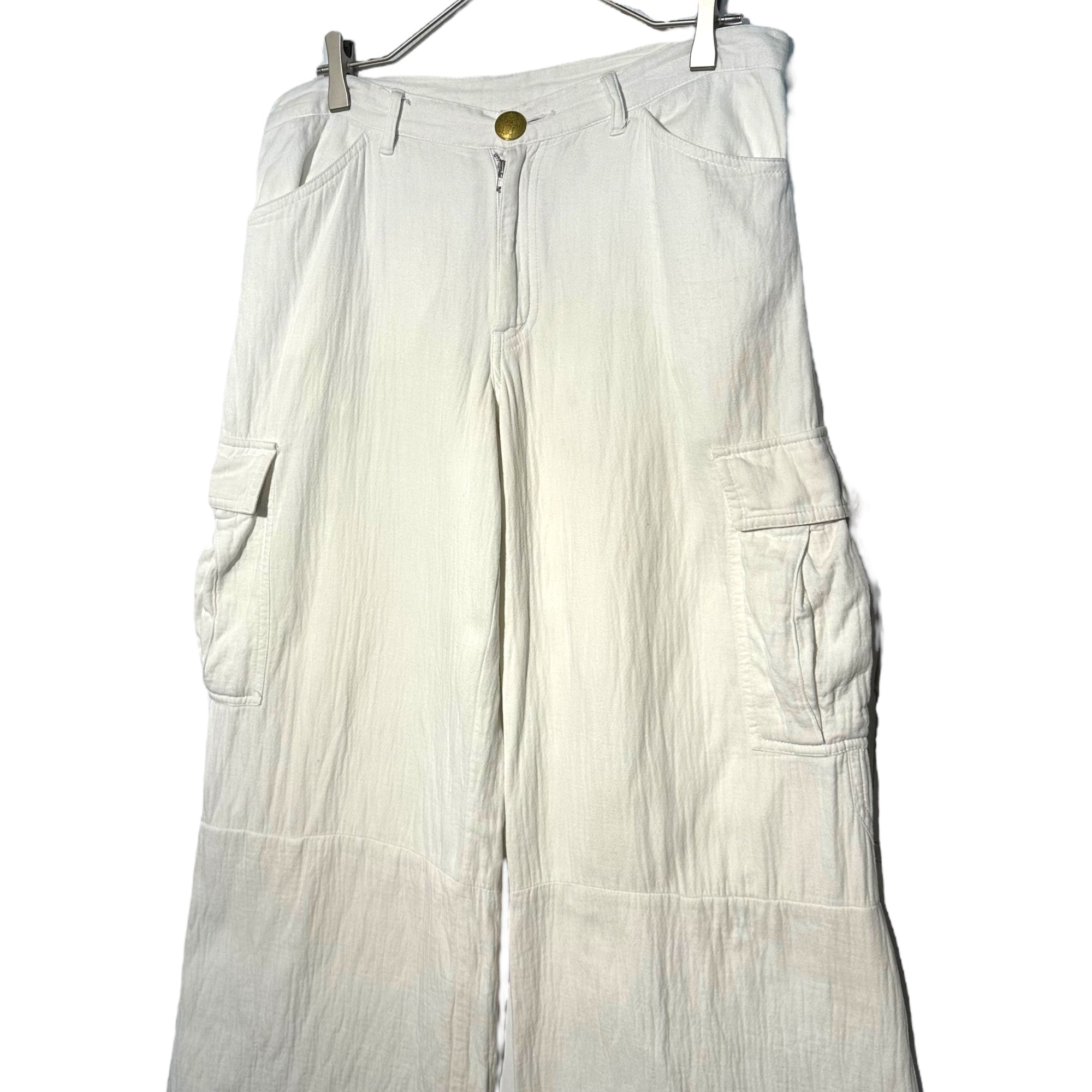 LED RECHWE(レッドリーチュエ) 00's ”Veronica” Baggy Flare Cargo Pants バギー フレア カーゴ パンツ 1 ホワイト Y2K お兄系 アーカイブ