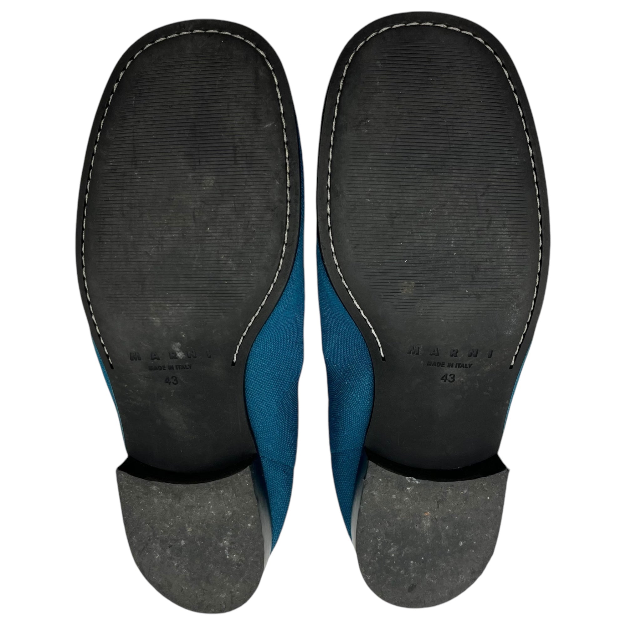 MARNI(マルニ) Trompe l'oeil jacquard knit loafers トロンプルイユ ジャガード ニット ローファー 43(28cm程度) ブルー×ホワイト 箱付