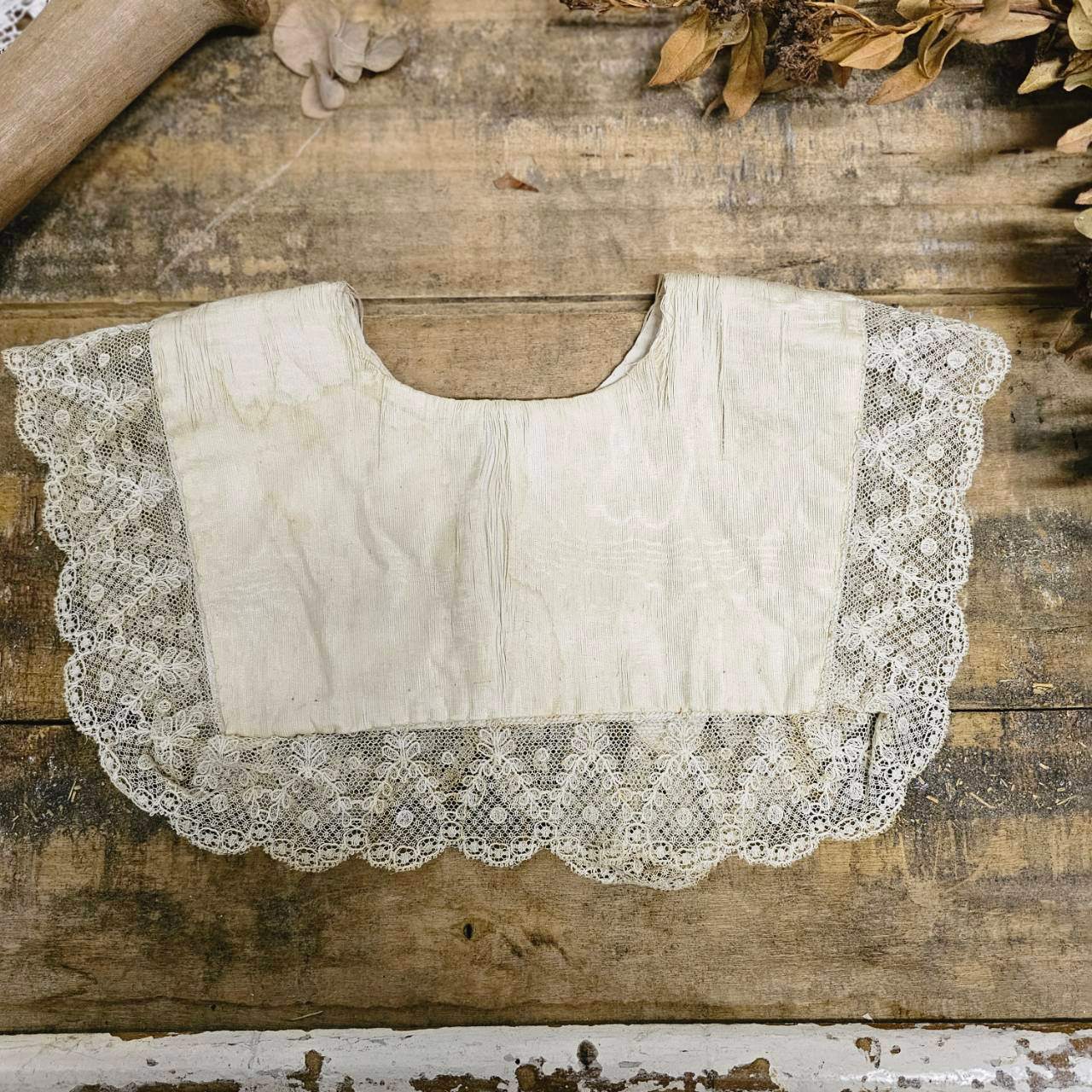 Euro antique(ヨーロッパアンティーク) 10~'s lace collar レース つけ襟 FREE ベージュ