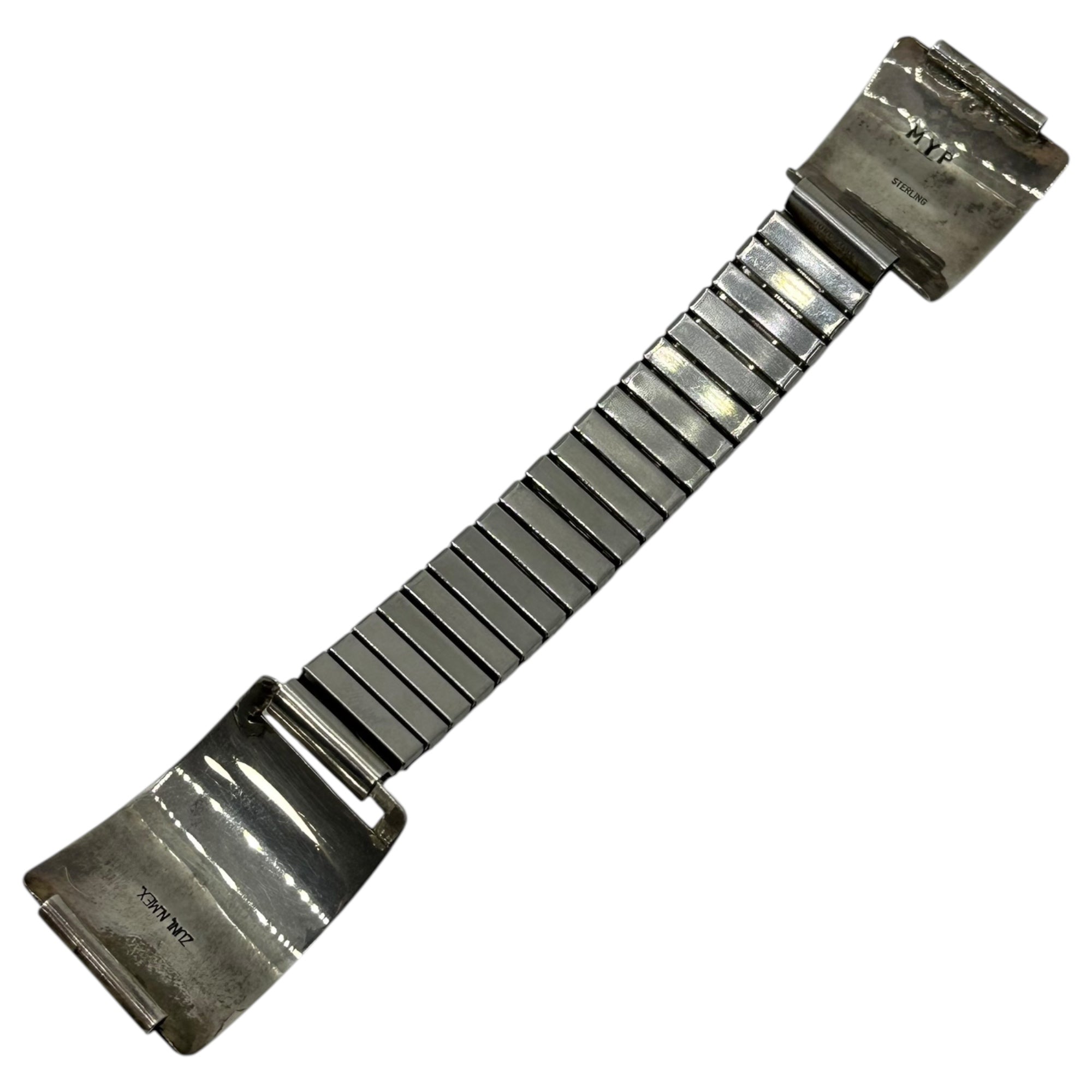 Indian jewelry(インディアンジュエリー) Zuni Spinner Sunface Watch Belt ズニ族 スピナー サンフェイス ウォッチ ベルト シルバー STERLING MYP ZUNI NMEX 刻印 ヴィンテージ 腕時計 バンド