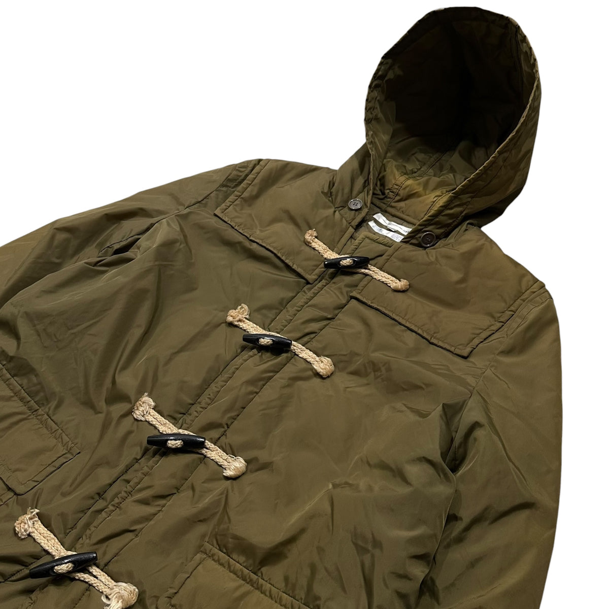COMME des GARCONS SHIRT(コムデギャルソンシャツ) 2000's Nylon-Lined Duffle Coat ナイロン 中綿 ダッフルコート M カーキ 00s アーカイブ