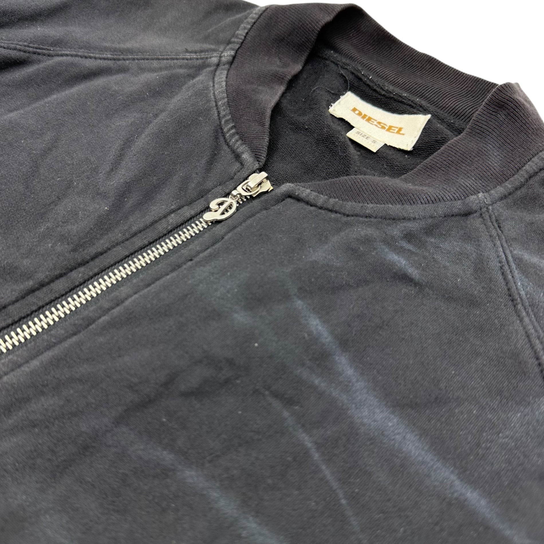DIESEL(ディーゼル) 00'S Back Print Zip Up Sweat Jacket 00年代 バックプリント ジップアップ スウェット ジャケット S ブラック