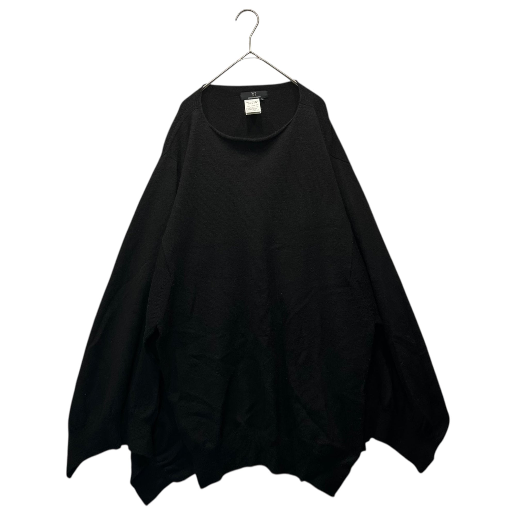 Y's(ワイズ) 03AW Kimono Slit Sleeve Boat Neck Wool Knit 着物 スリット スリーブ ボートネック ウール ニット YU-K12-188 3 ブラック 00's