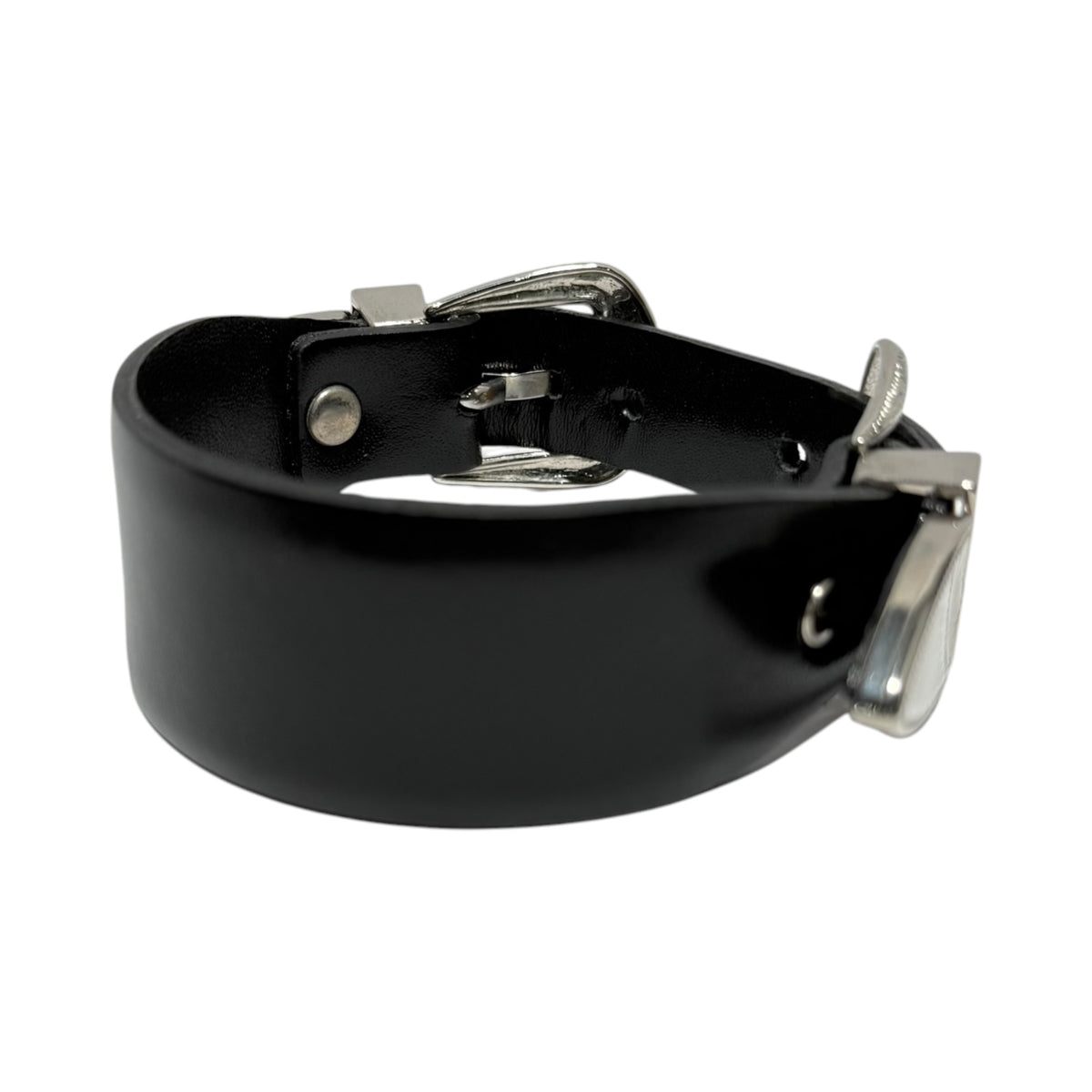 TOGA TOO(トーガトゥー) Double buckle bangle ダブルバックル ブレスレット TZ251-AK504 ブラック×シルバー