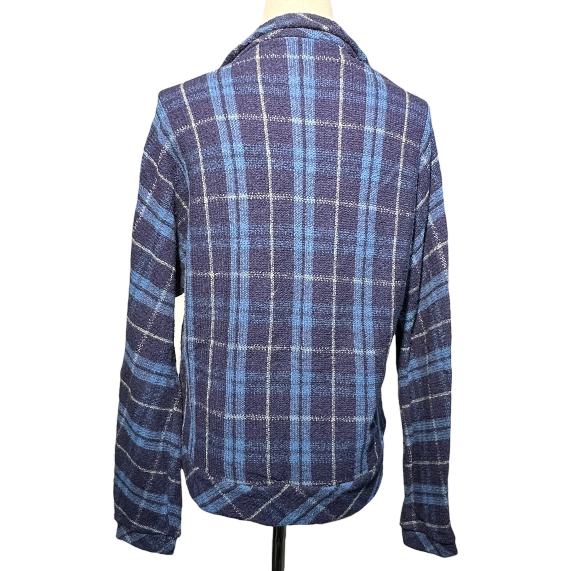 YOHJI YAMAMOTO+NOIR(ヨウジヤマモトプリュスノアール) Wool Angora Buttonless Jacket ウール アンゴラ ボタンレス ジャケット NN-T39-934 3 パープル×ブルー