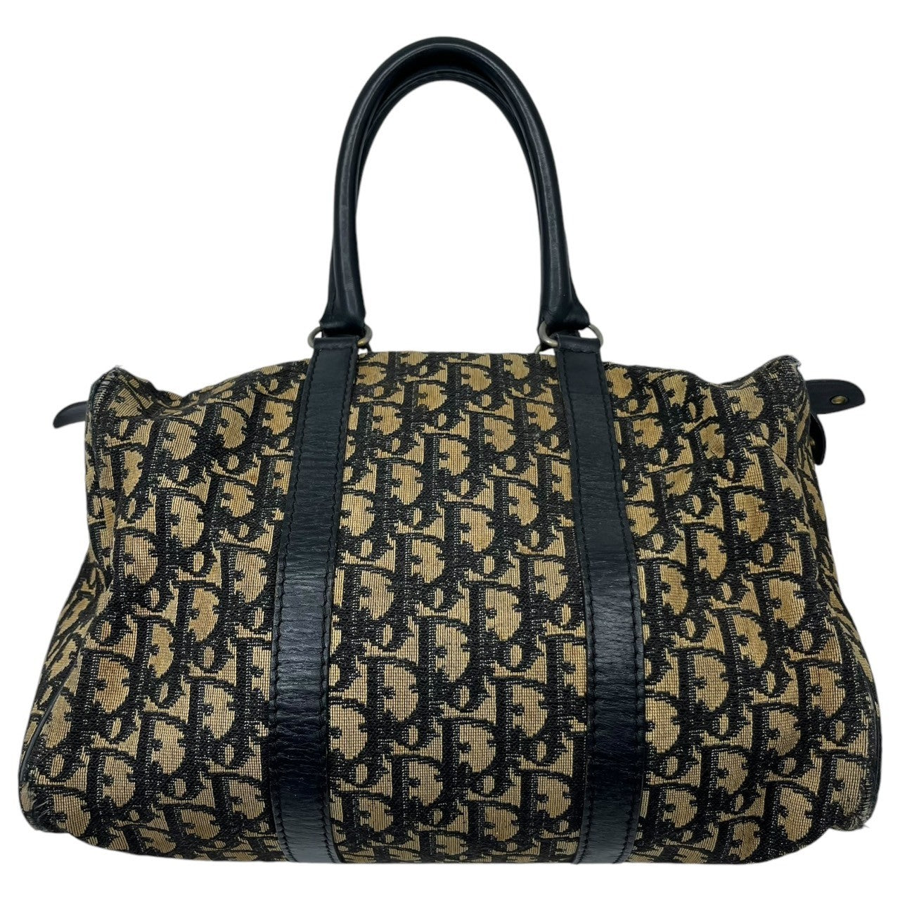 Christian Dior(クリスチャンディオール) Vintage trotter mini boston bag ヴィンテージ トロッター柄 ミニ ボストン バッグ ネイビー×アイボリー ハンドバッグ モノグラム