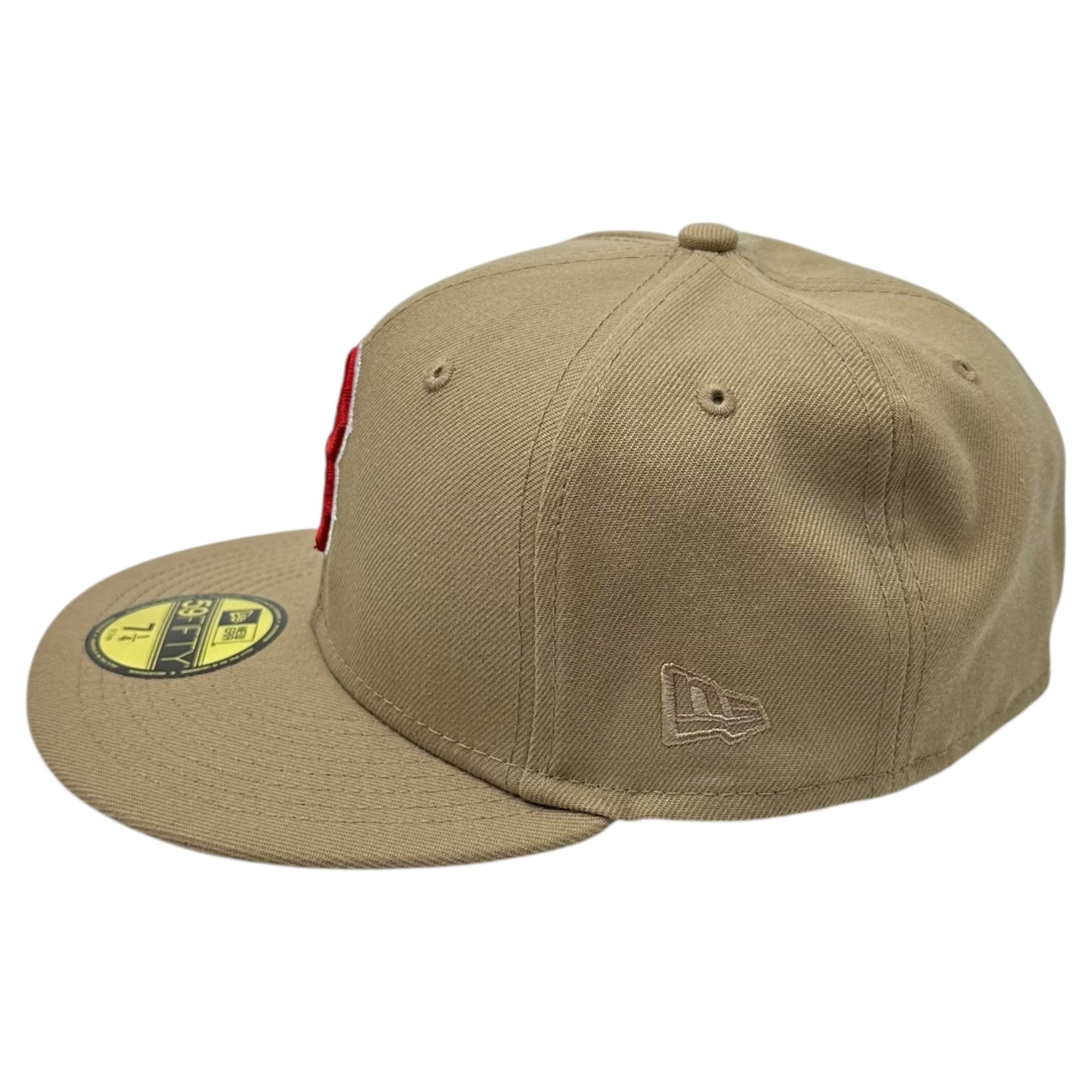 NEW ERA(ニューエラ) X JOE FRESHGOODS BOSTON RED SOX 59FIFTY FITTED CAP ジョーフレッシュ フィッテッド ベースボール キャップ 7 1/4 ベージュ×レッド MLB ボストンレッドソックス
