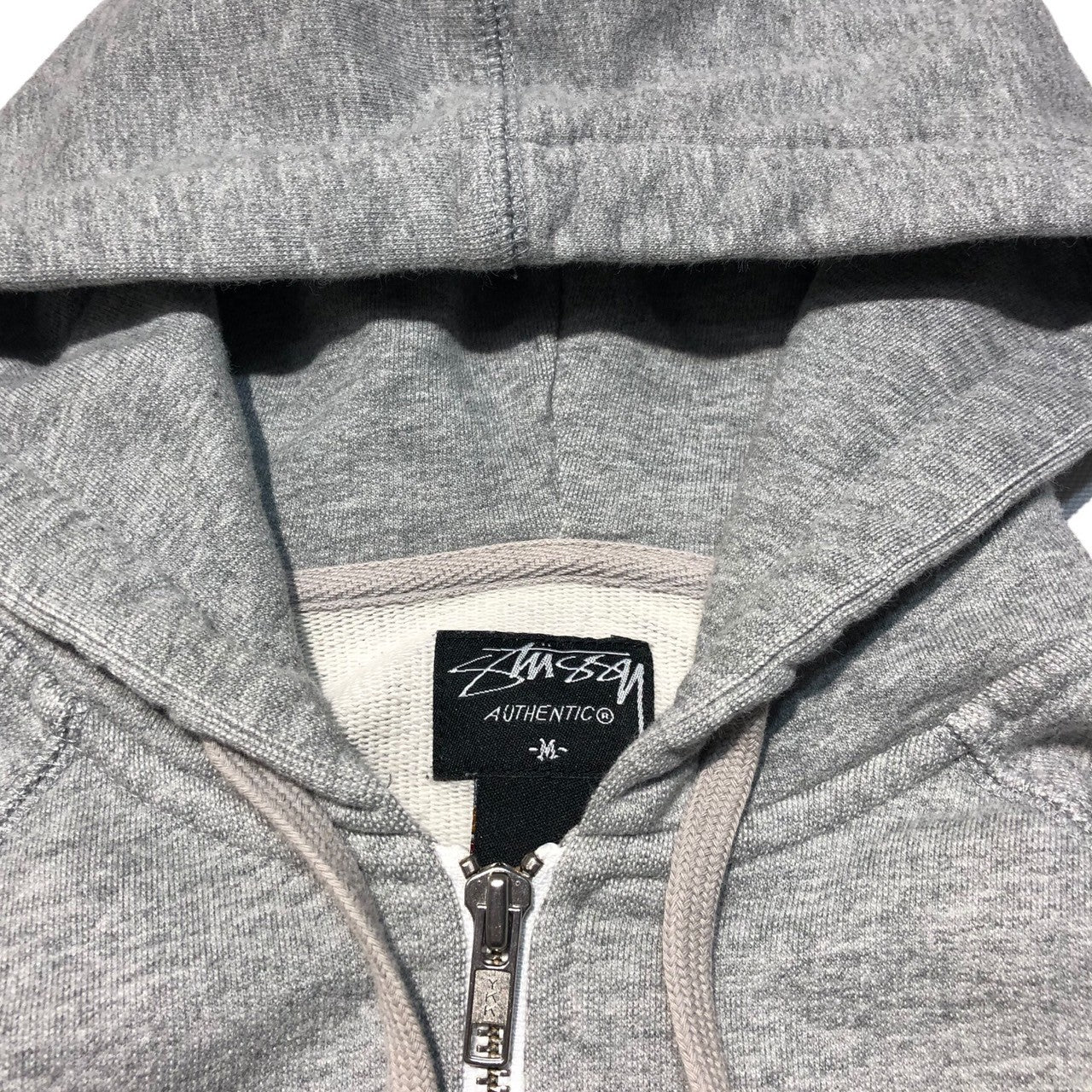 STUSSY(ステューシー) 00's world tour zip hoodie ワールド ツアー ジップ パーカー M グレー ドクロ フーディ Y2K