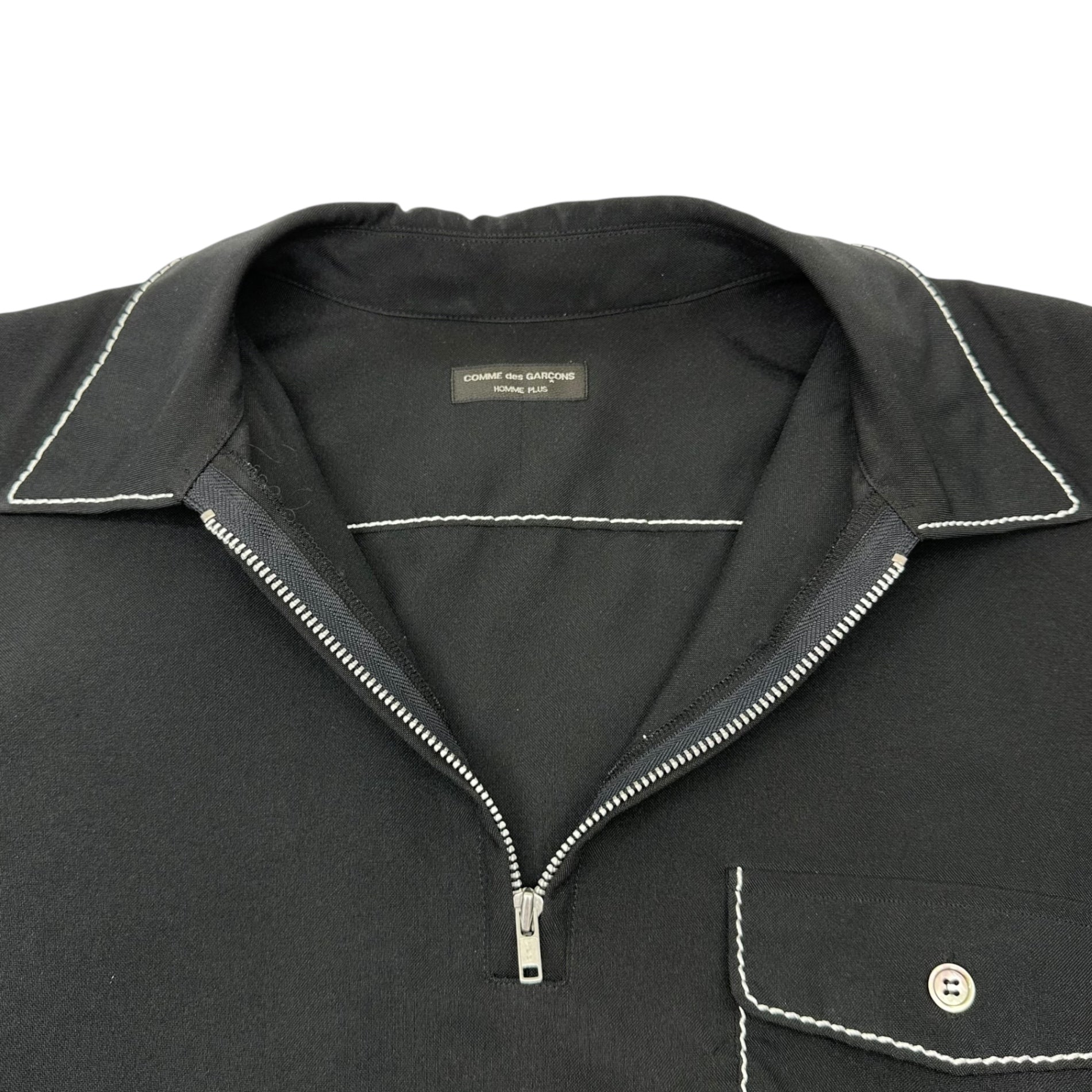 COMME des GARCONS HOMME PLUS(コムデギャルソンオムプリュス) 99AW Souvenir Kitsch stitch pullover shirt スーベニールキッチュ期 ステッチ プルオーバー シャツ M ブラック AD1999