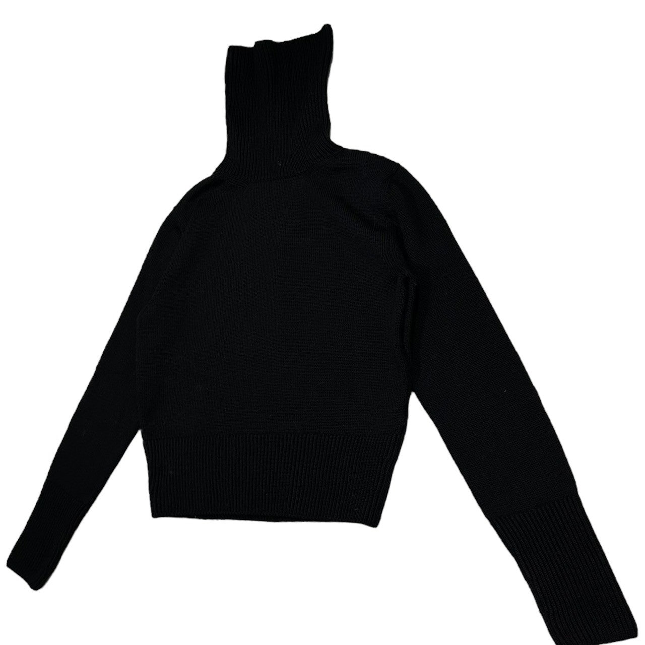 cruciani(クルチアーニ) Turtleneck Short Length Wool Knit タートルネック ショート丈 ウール ニット 42(L程度) ブラック イタリア製