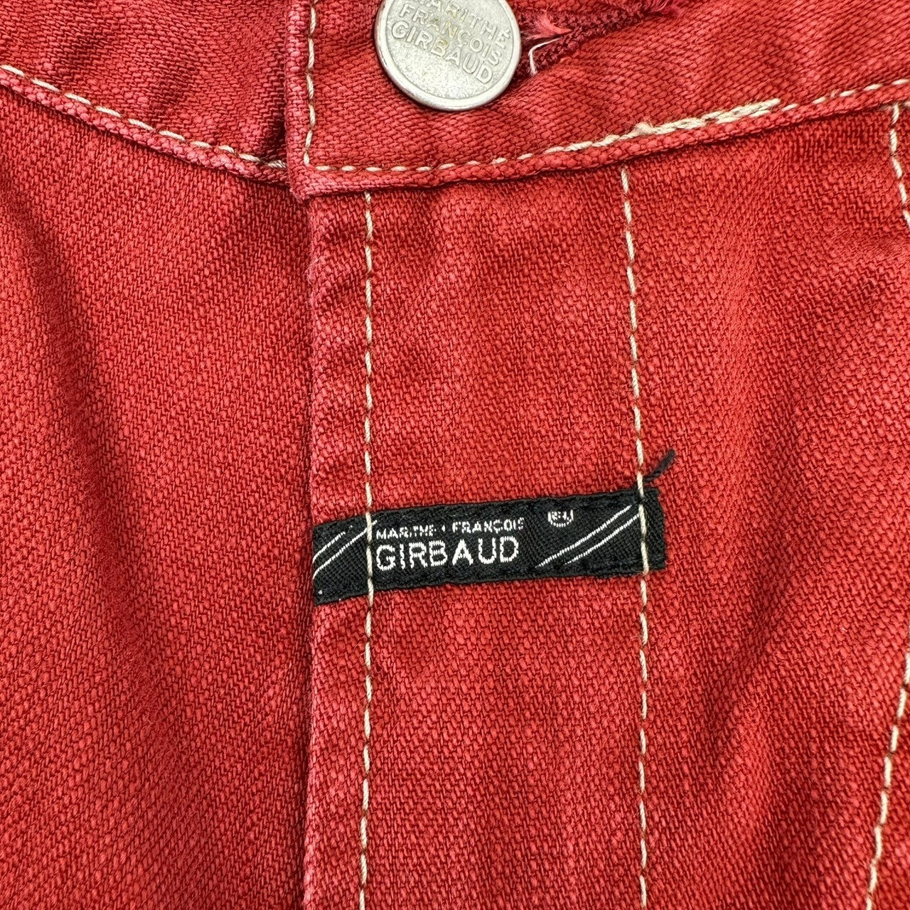 MARITHE FRANCOIS GIRBAUD(マリテフランソワジルボー) 00's Double Knee Wide Denim Pants ダブルニー ワイド デニム パンツ M7-2819 L レッド