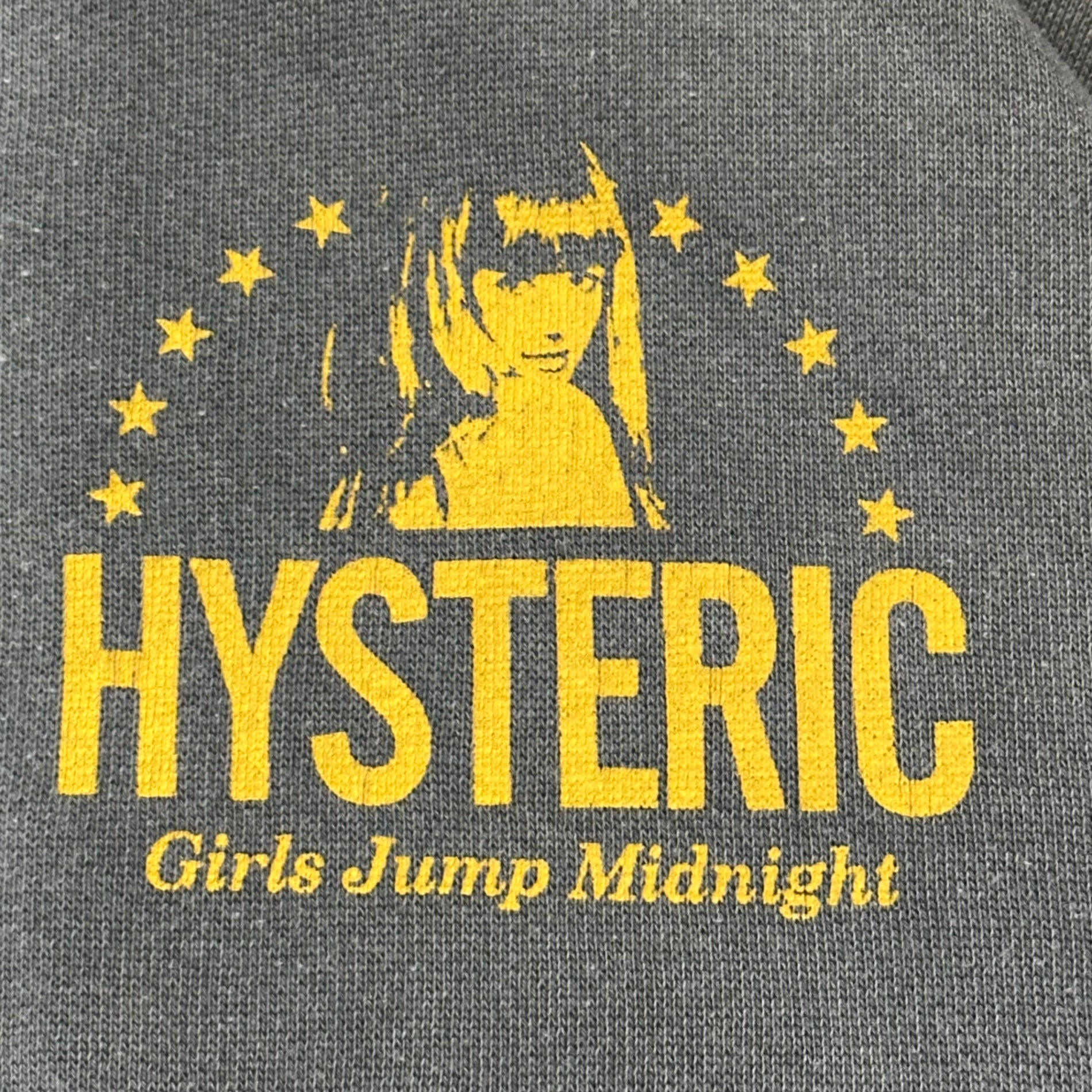 HYSTERIC GLAMOUR(ヒステリックグラマー) 19aw Logo print zip hoodie ロゴ プリント ジップ パーカー フーディ 02193CF06 M グレー×イエロー