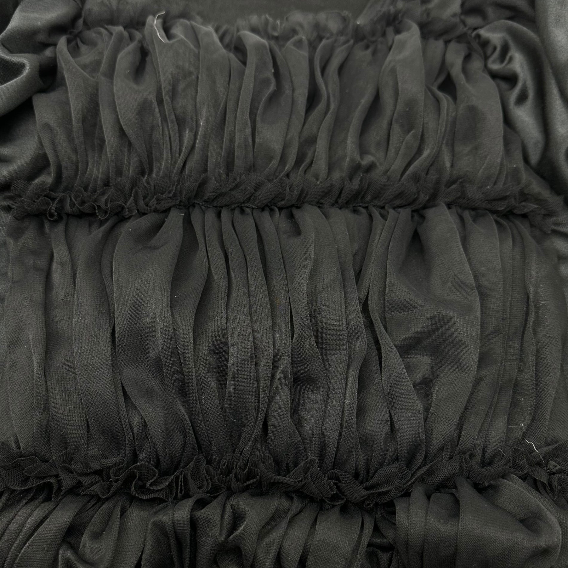 COMME des GARCONS(コムデギャルソン) 06AW Front Tulle Layered Type Poly Cut and Sewn フロント チュール レイヤードタイプ ポリ カットソー GR-T031 S ブラック AD2006