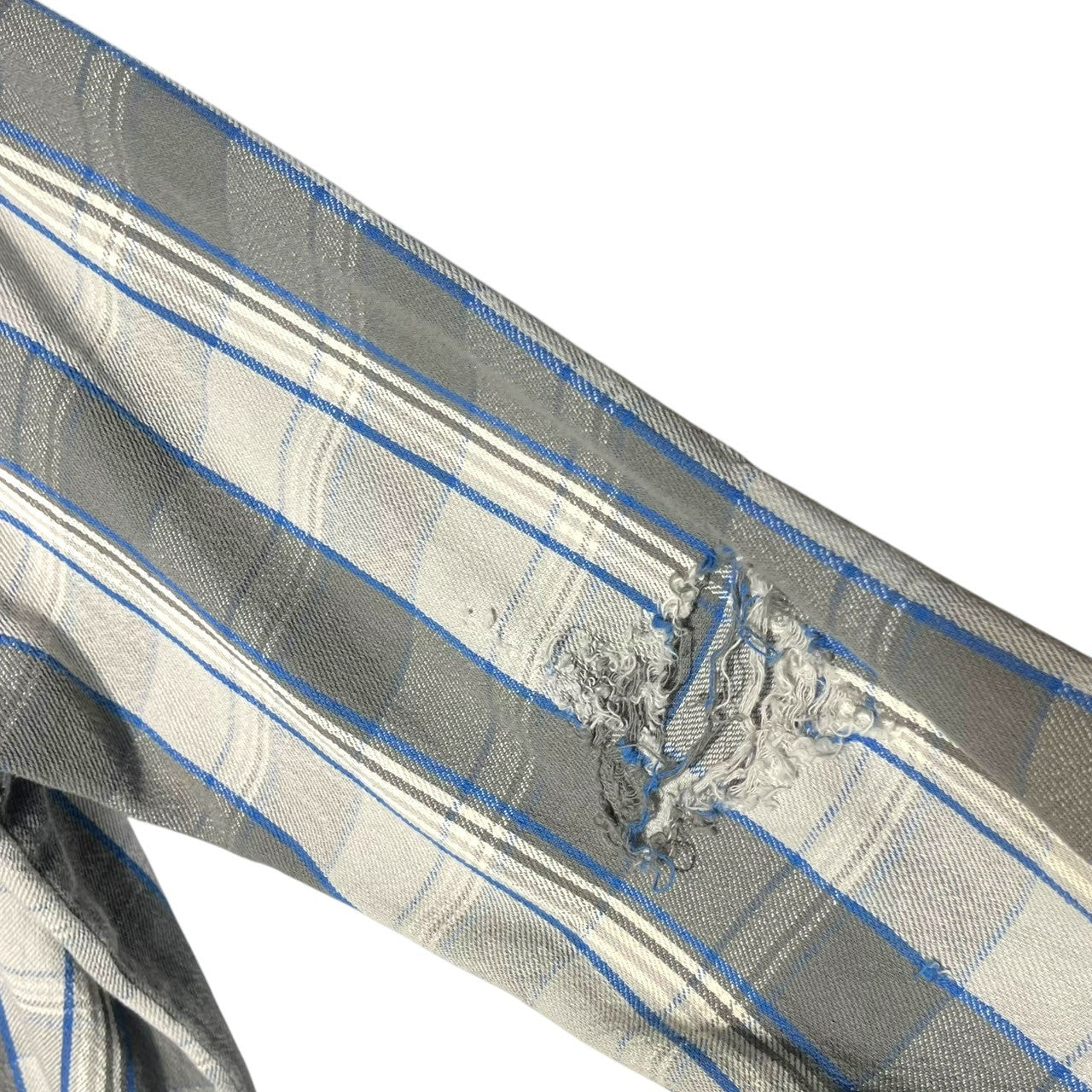 SAINT MICHAEL(セントマイケル) 22AW×Shermer Academy FRANNEL SHIRT シャーマーアカデミー フランネル シャツ SM-A22-0000-061 XL グレー×ブルー ダメージ加工 長袖 チェック