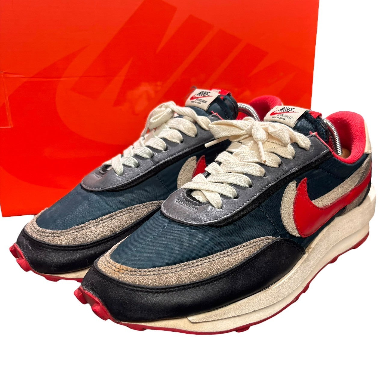 NIKE×UNDERCOVER×SACAI(ナイキ×アンダーカバー×サカイ) LD Waffle "Midnight Spruce/Pale Ivory-Dark Grey-University Red" ワッフル DJ4877-300 27cm マルチカラー 箱付 ローカット スニーカー コラボ