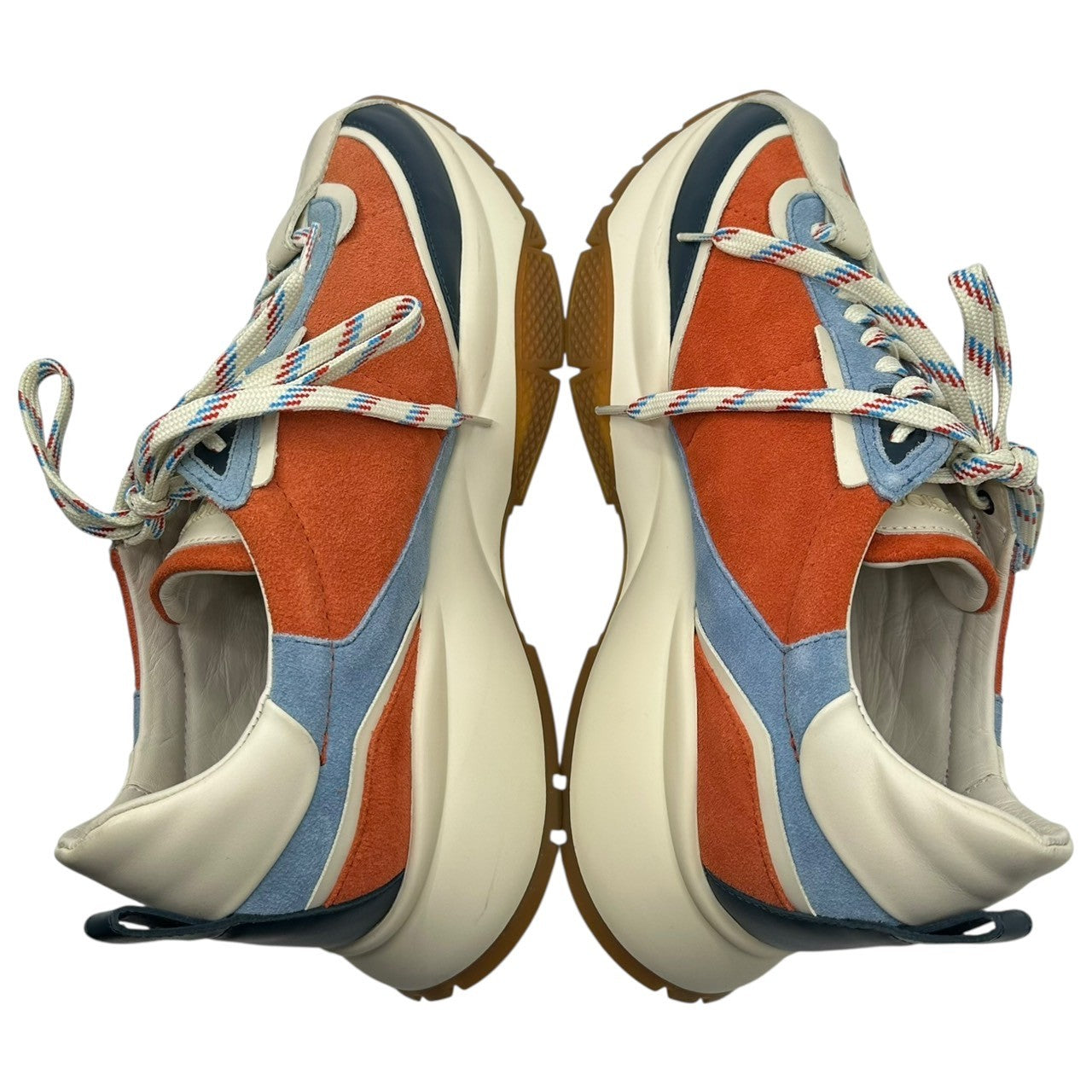 JIMMY CHOO(ジミーチュウ) RAINE スウェード レザー 厚底 スニーカー 40(25.5~26cm程度) オレンジ×ブルー